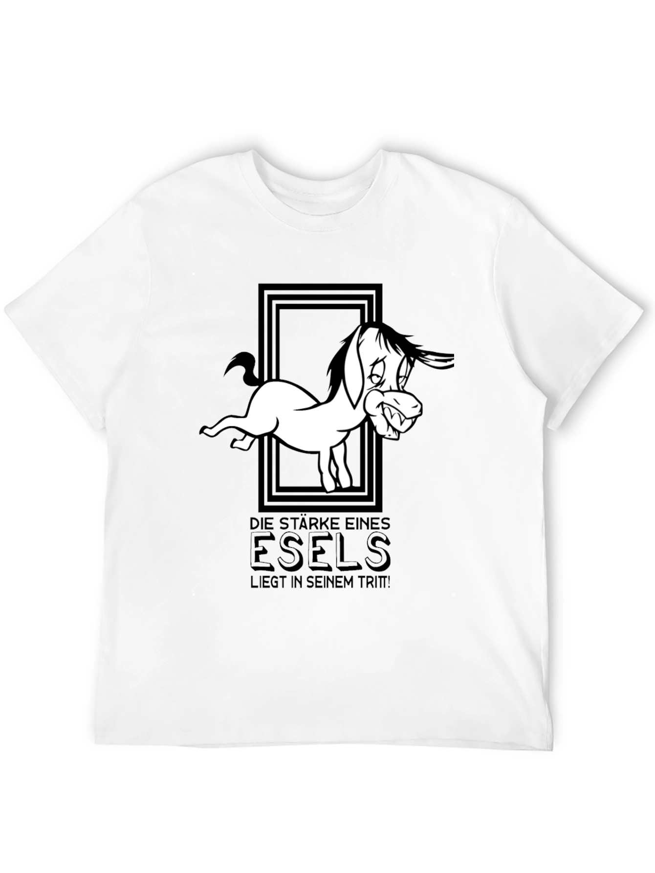 Funny Donkey Graphic Black T-Shirt