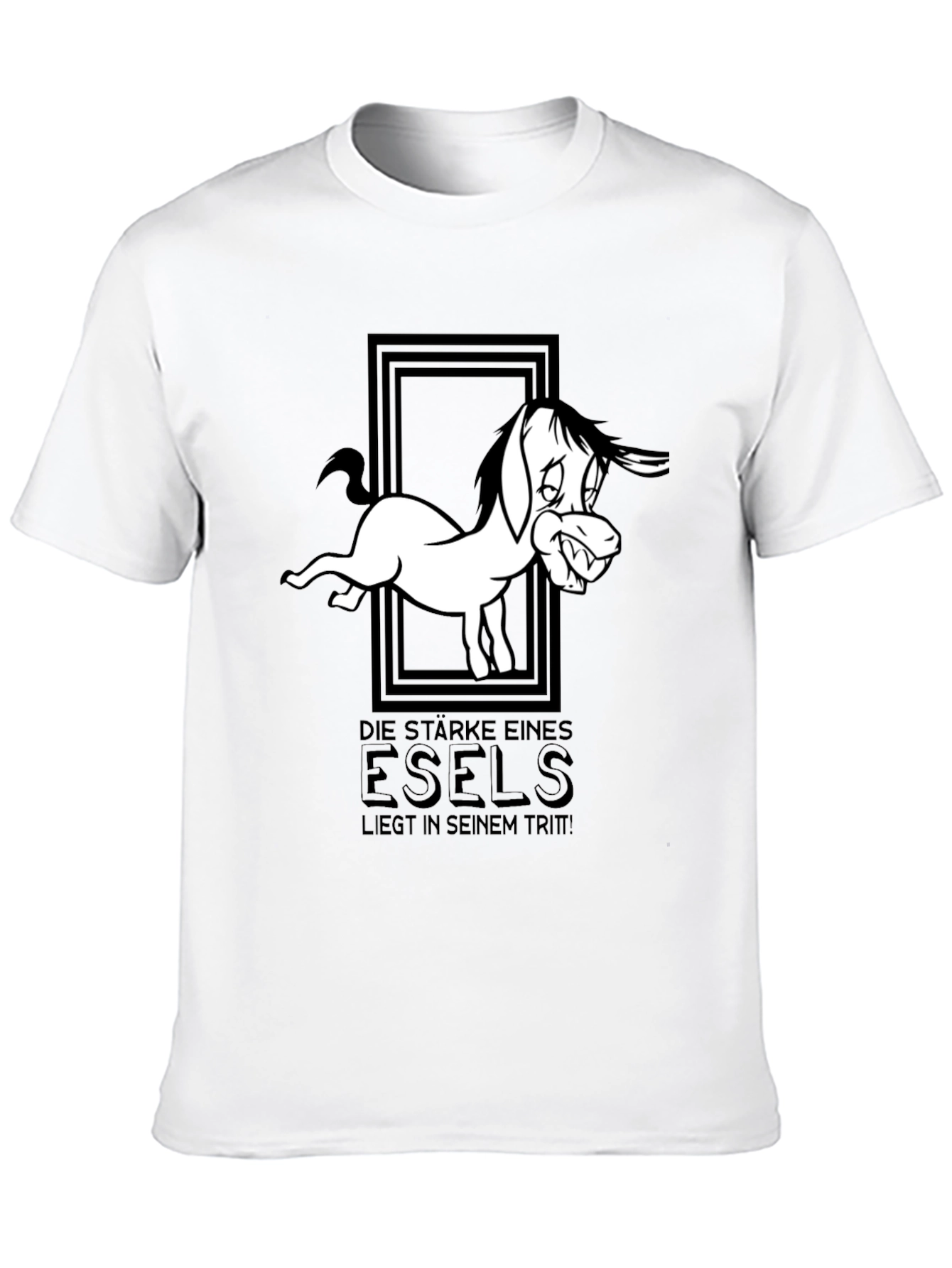 Funny Donkey Graphic Black T-Shirt