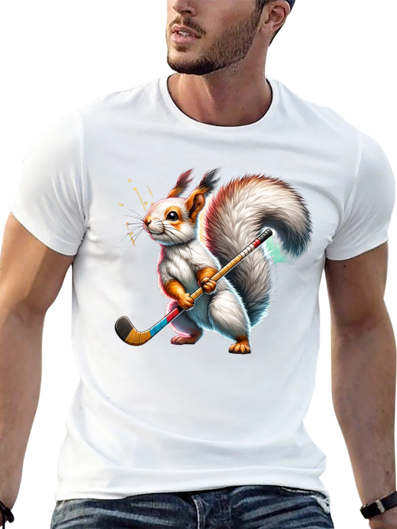 Squirrel Hockey Player T-Shirt
