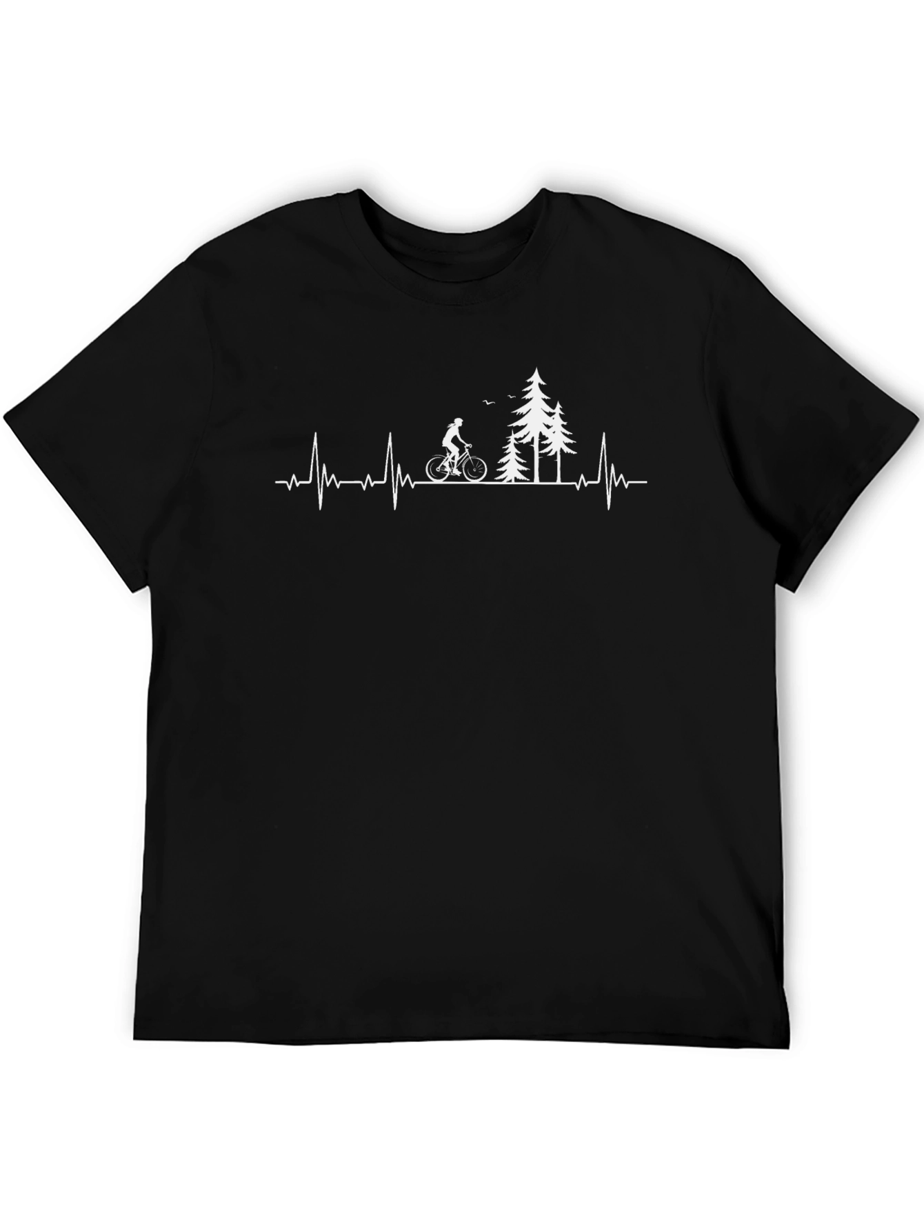 Cycling Heartbeat T-Shirt - Black Cotton Tee