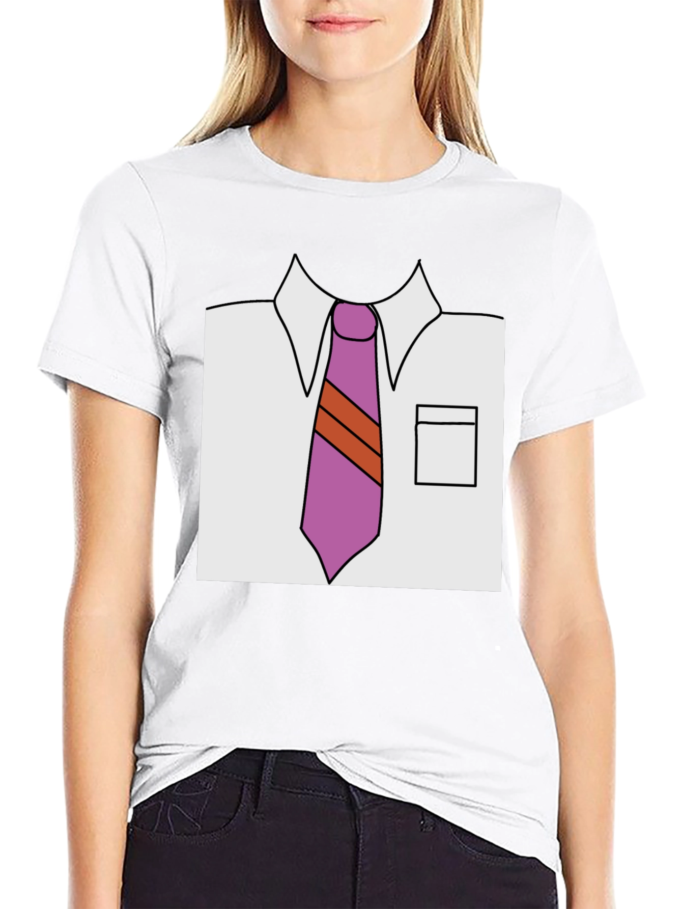 Cartoon Shirt & Tie Graphic Tee
