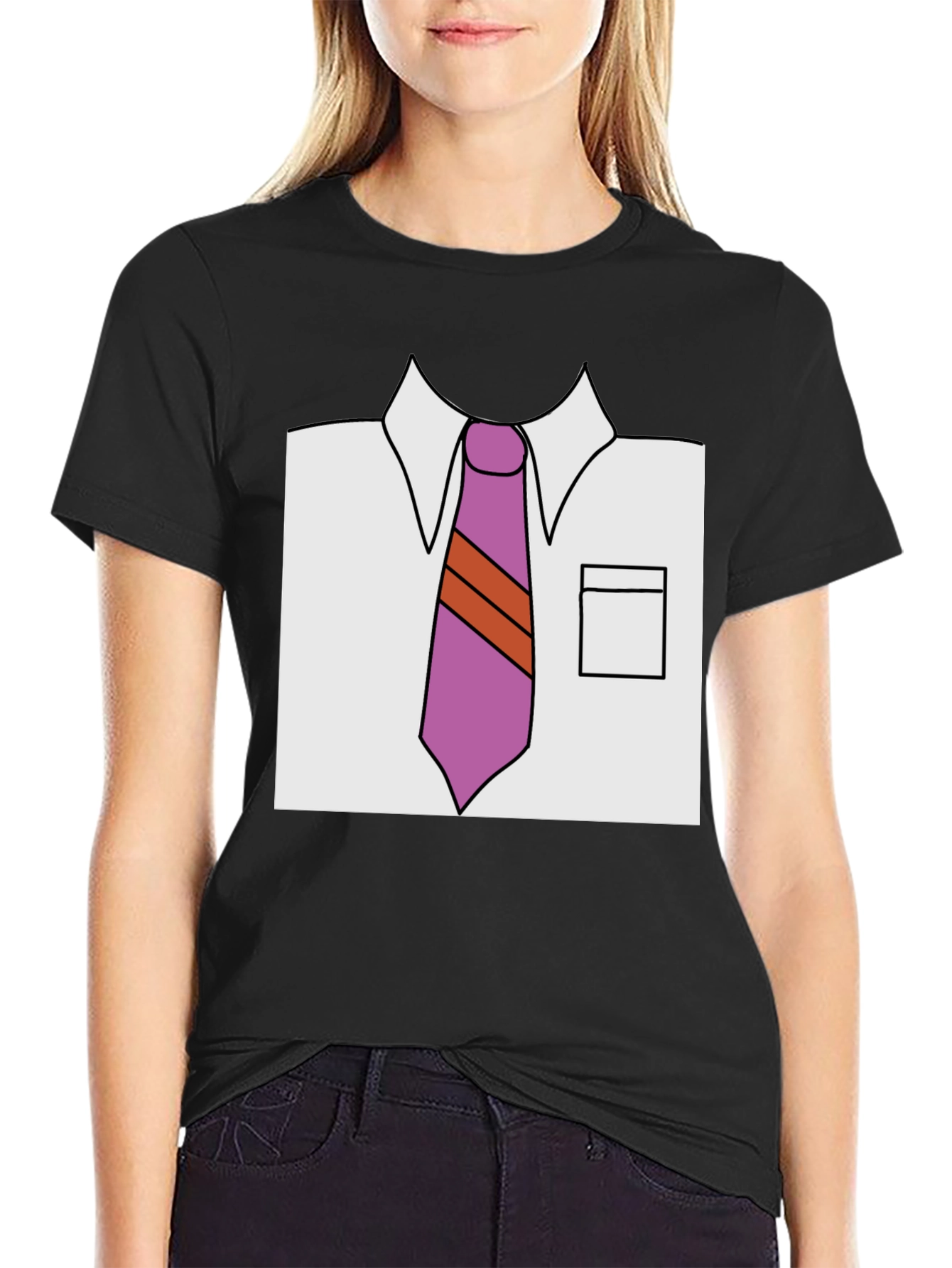 Cartoon Shirt & Tie Graphic Tee