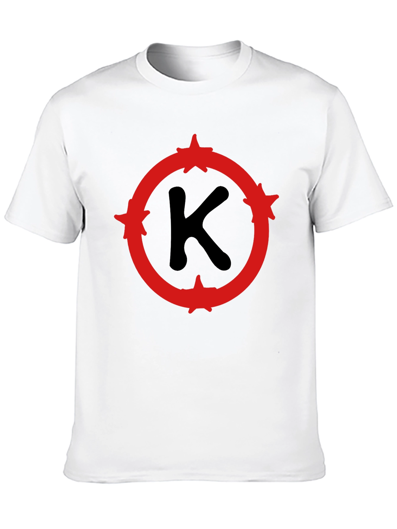 Mens Black T-Shirt with Red Letter K Design