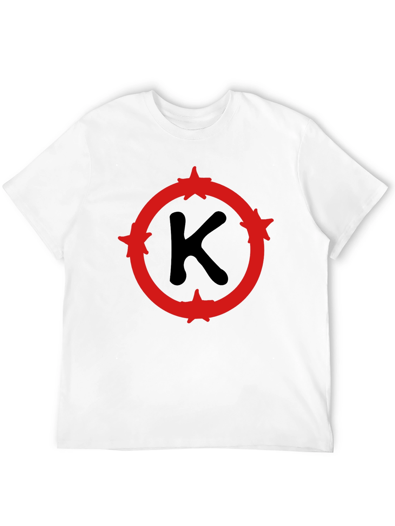 Mens Black T-Shirt with Red Letter K Design