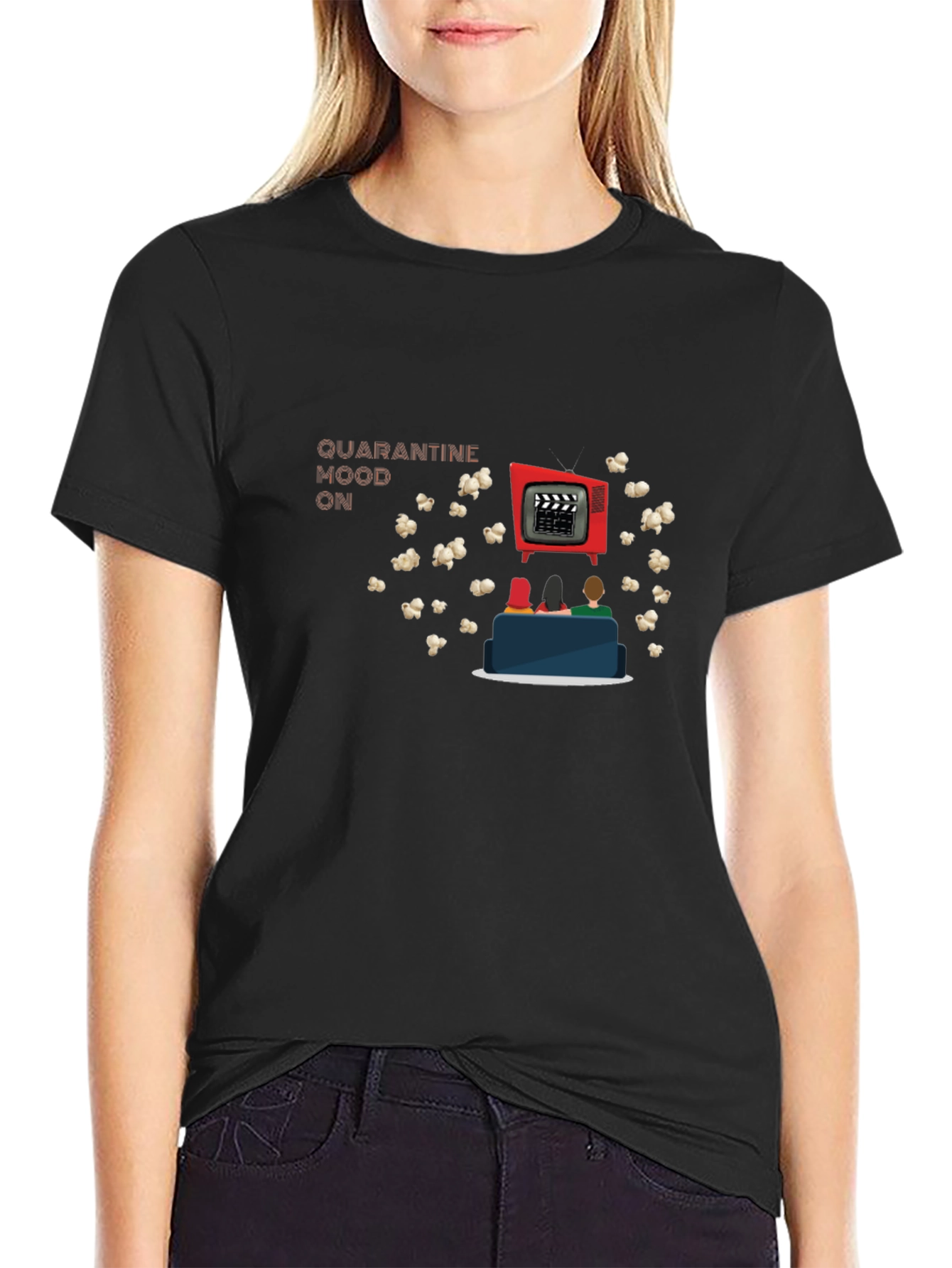 Quarantine Mood On Movie Night T-Shirt