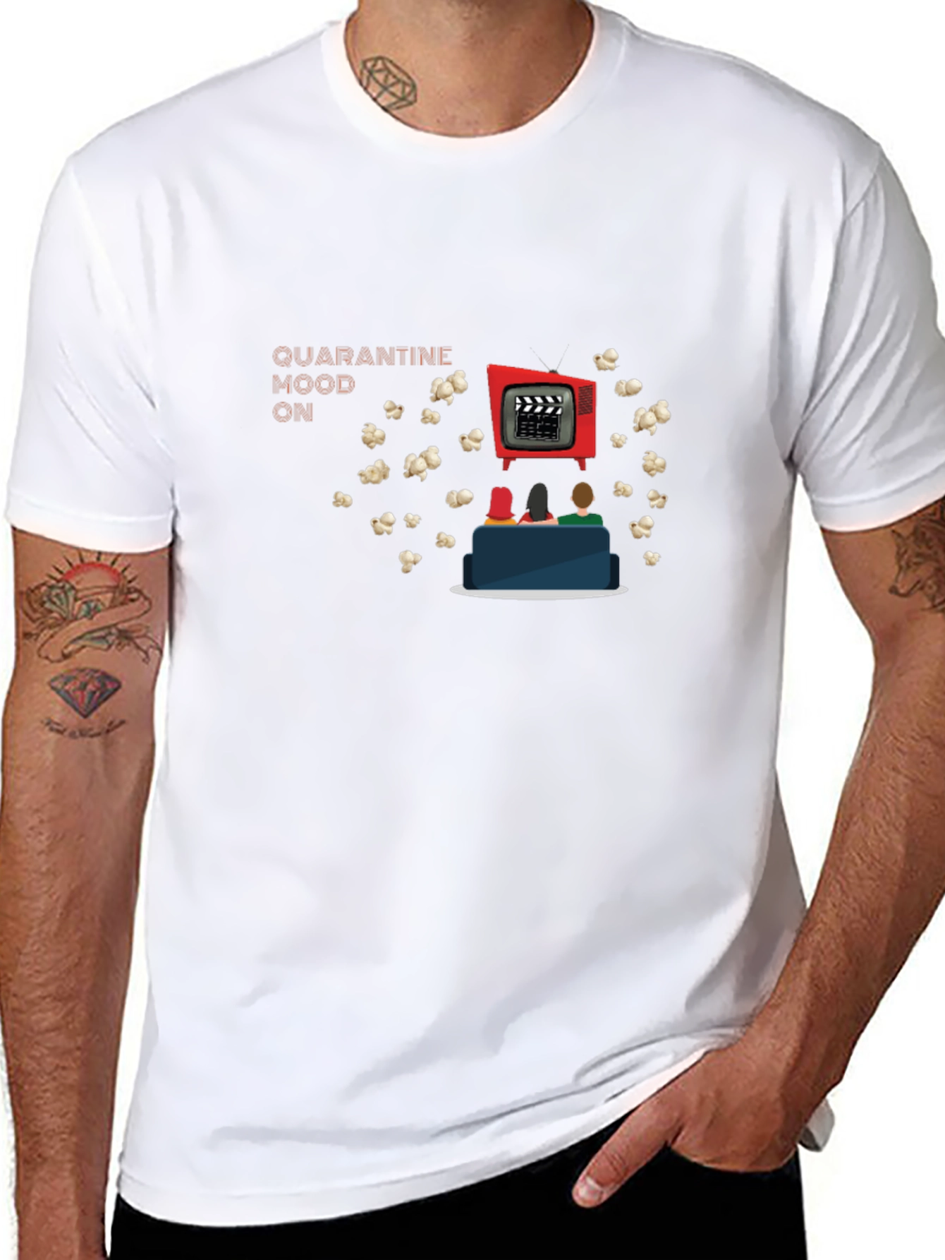 Quarantine Mood On Movie Night T-Shirt