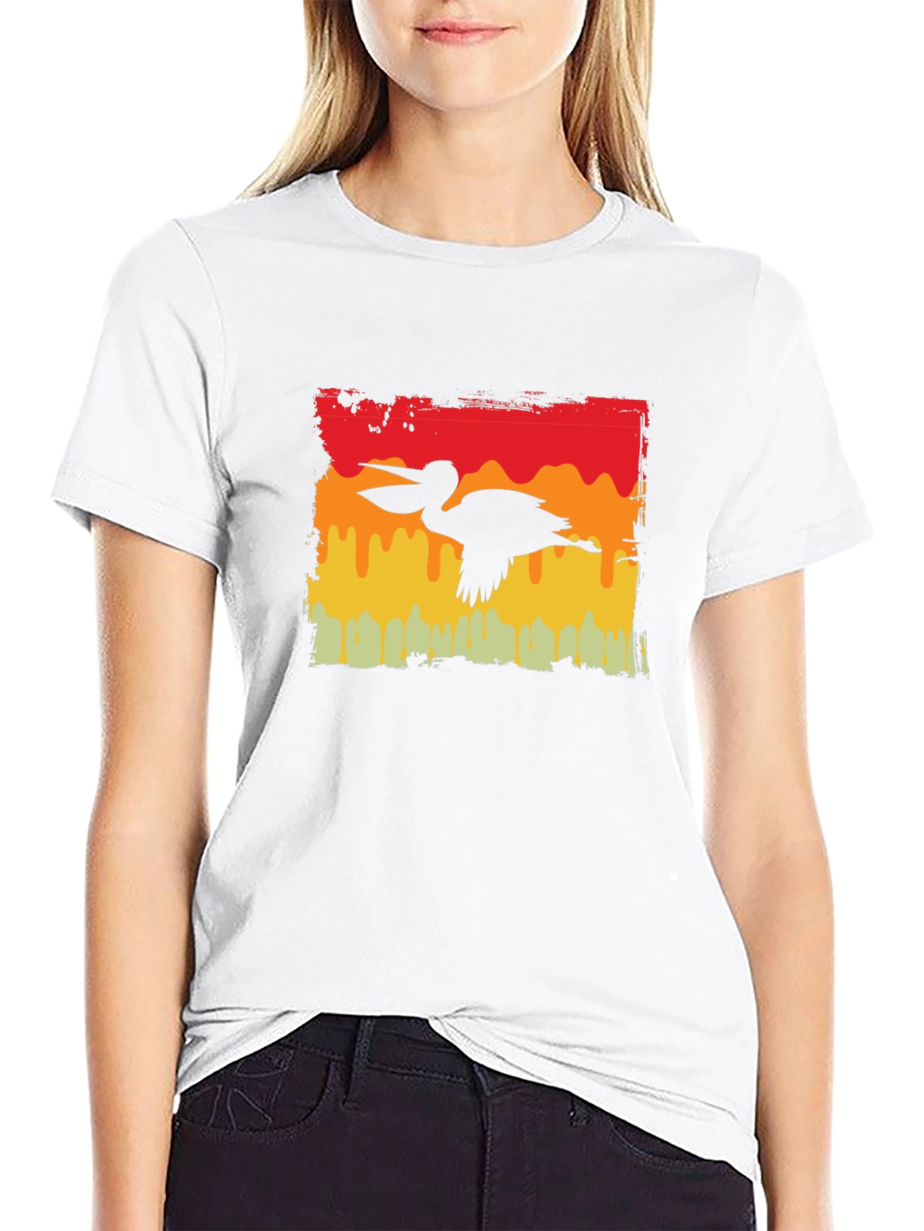 Retro Pelican Graphic Tee - Black