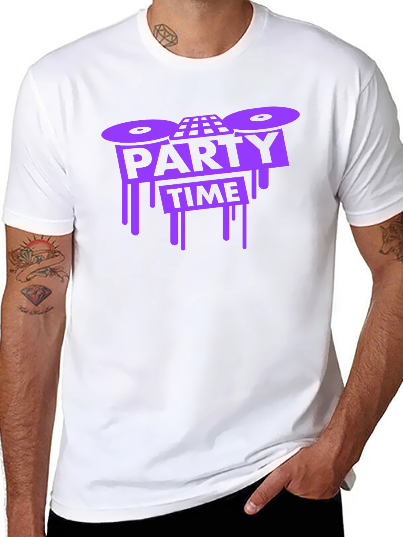 Party Time Graphic Black T-Shirt