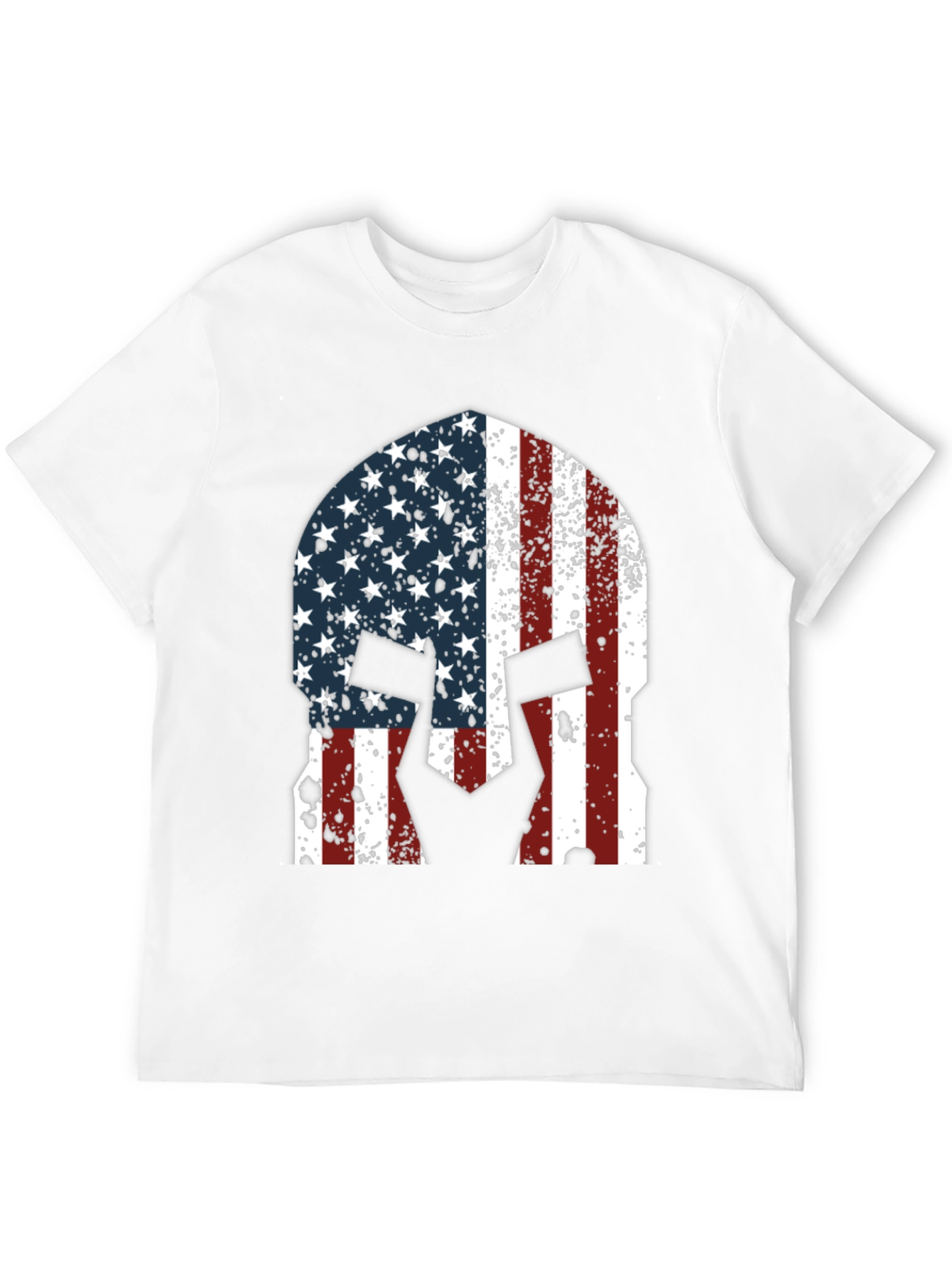 American Flag Spartan Helmet Graphic T-Shirt