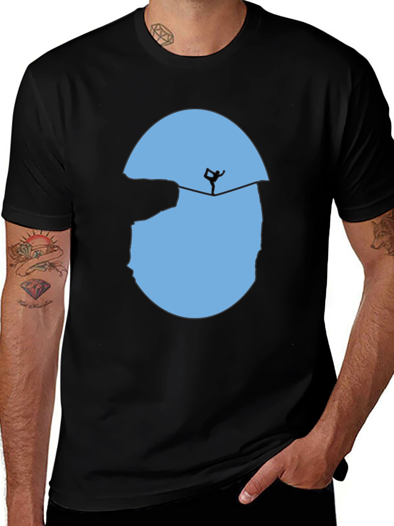 Yoga Slackline Graphic Tee - Black