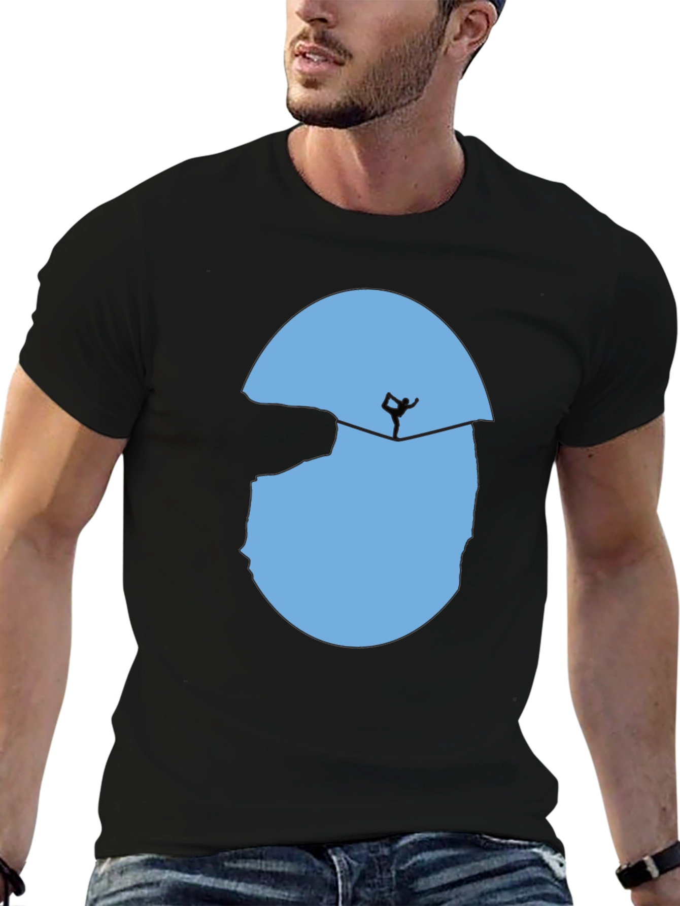 Yoga Slackline Graphic Tee - Black