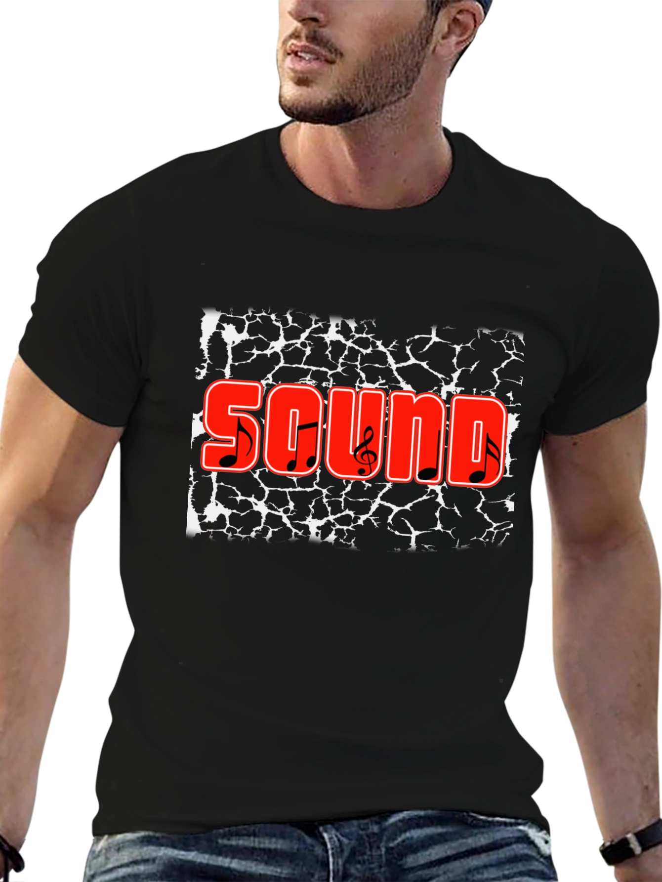Sound Graphic Black T-Shirt - Music Lover Tee