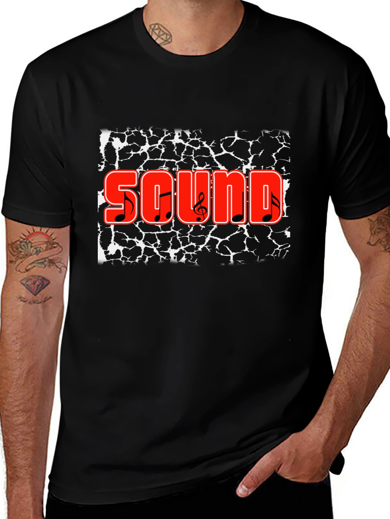 Sound Graphic Black T-Shirt - Music Lover Tee