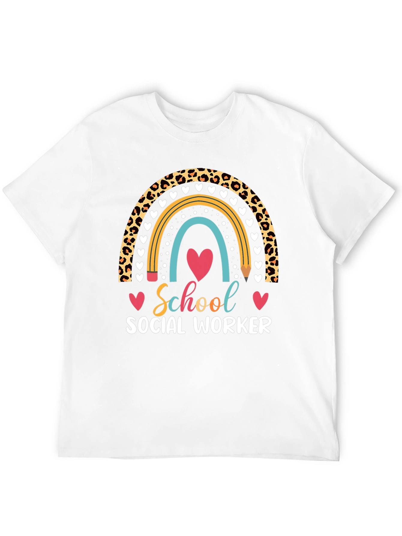 School Social Worker Rainbow T-Shirt