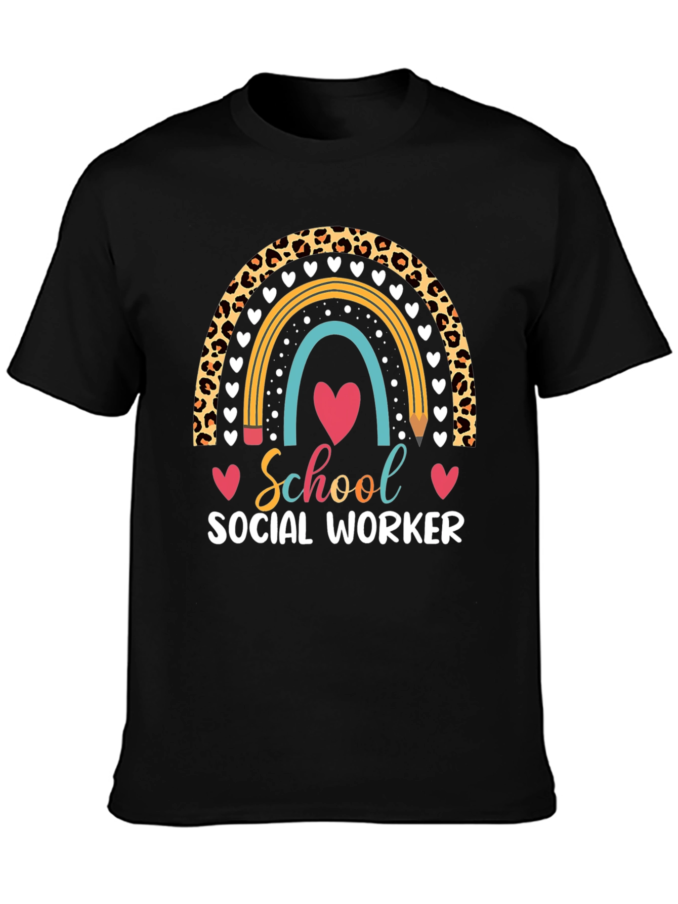 School Social Worker Rainbow T-Shirt
