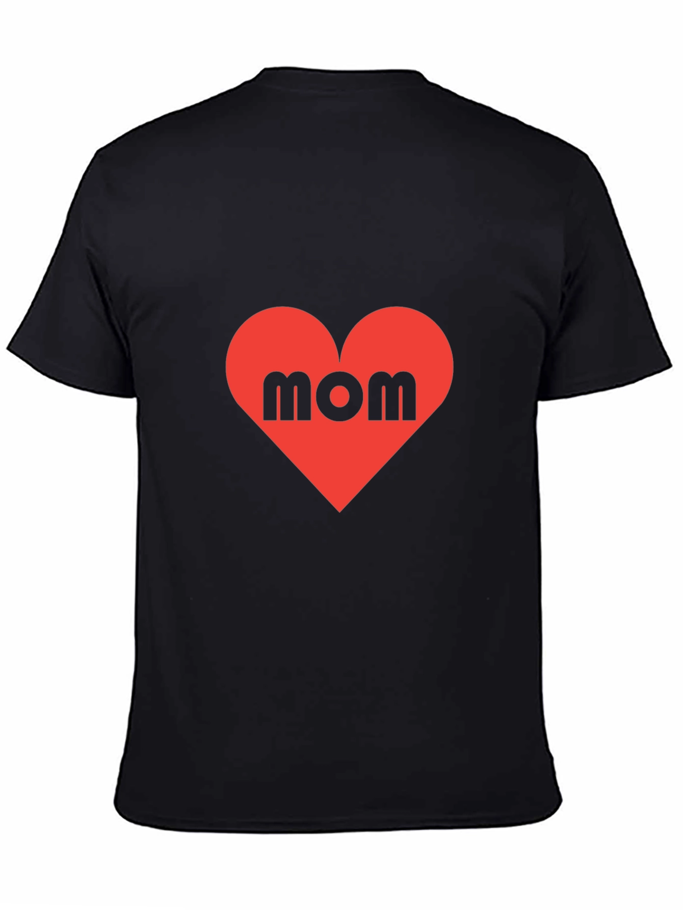 Mom Heart T-Shirt - Black Cotton Tee