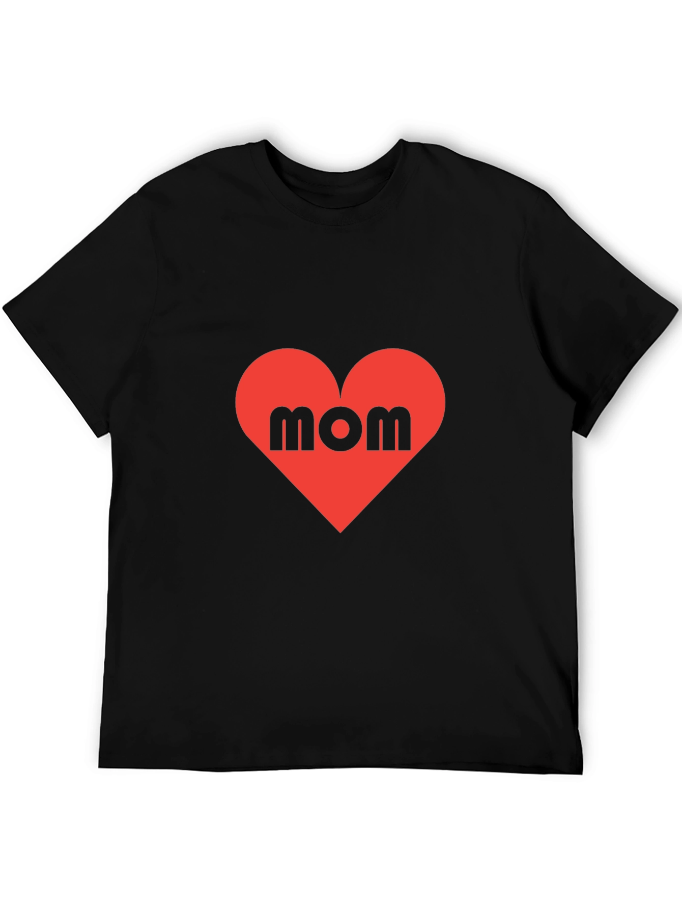 Mom Heart T-Shirt - Black Cotton Tee