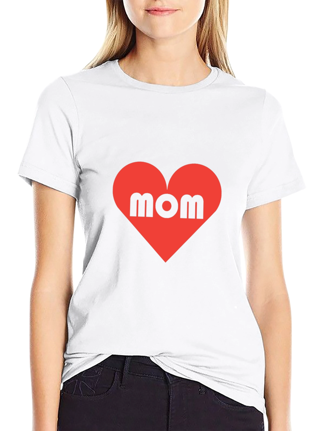 Mom Heart T-Shirt - Black Cotton Tee