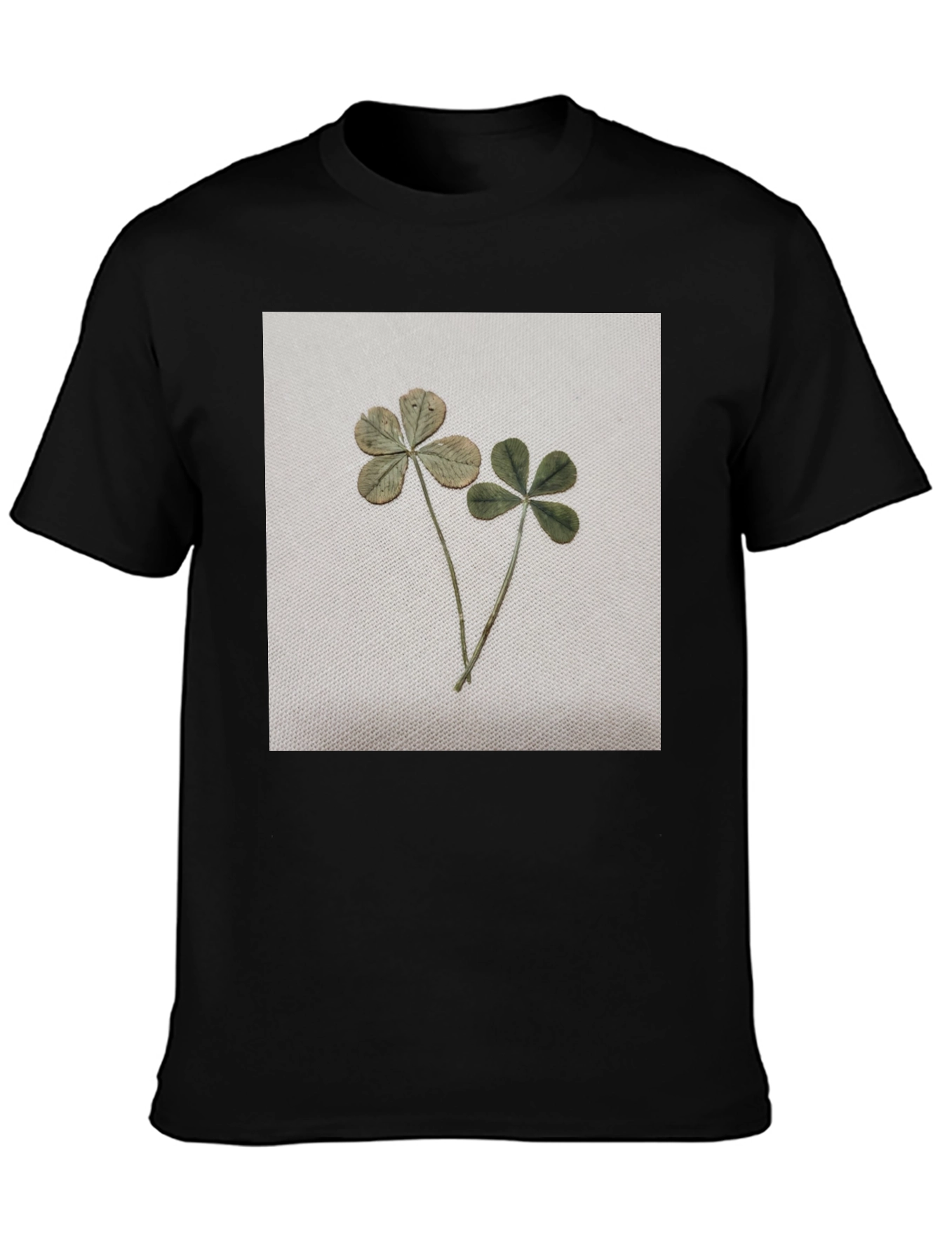 Clover Graphic Tee - Lucky Black Cotton T-Shirt