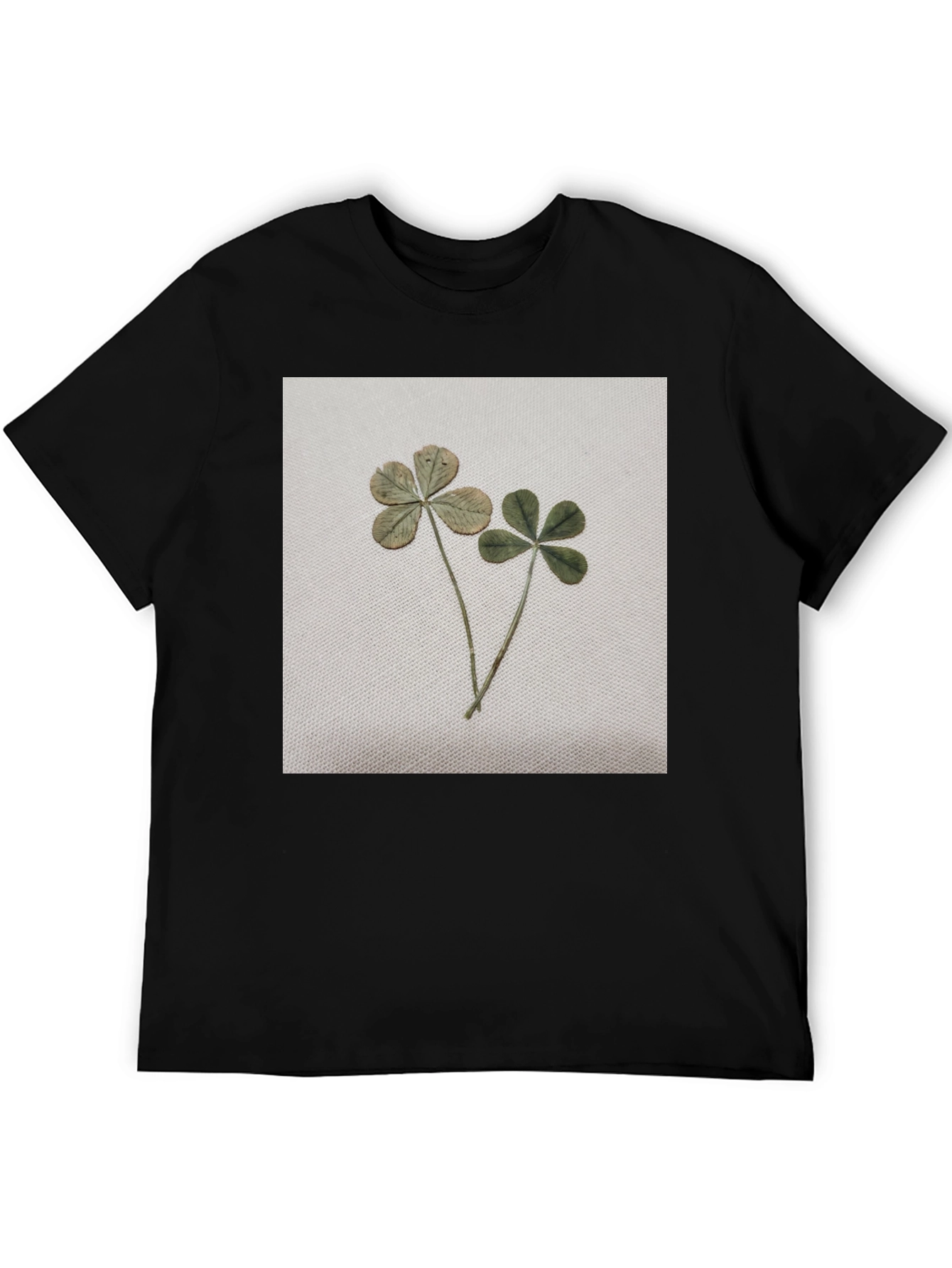 Clover Graphic Tee - Lucky Black Cotton T-Shirt