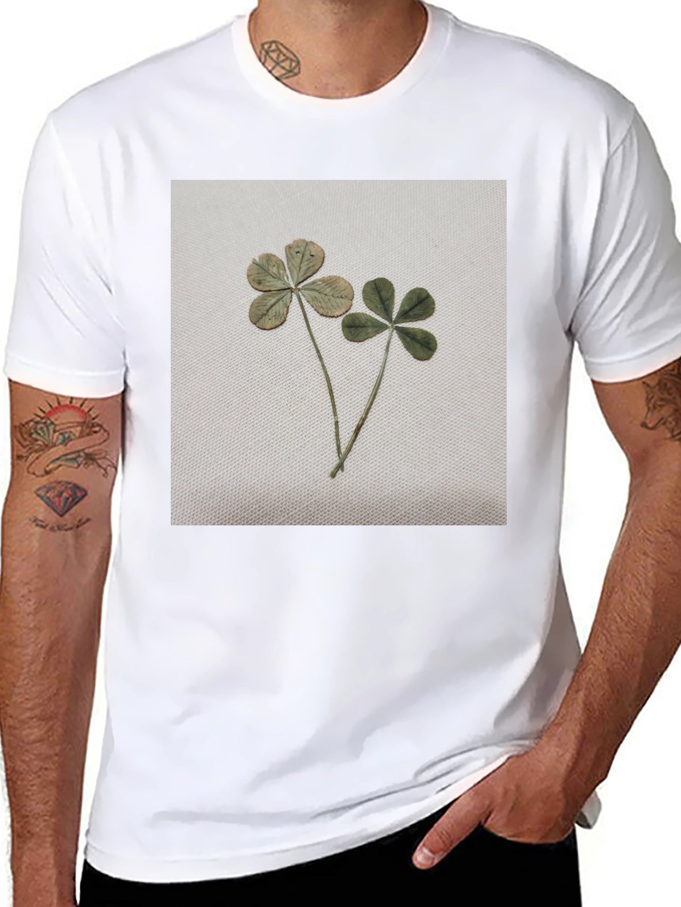 Clover Graphic Tee - Lucky Black Cotton T-Shirt