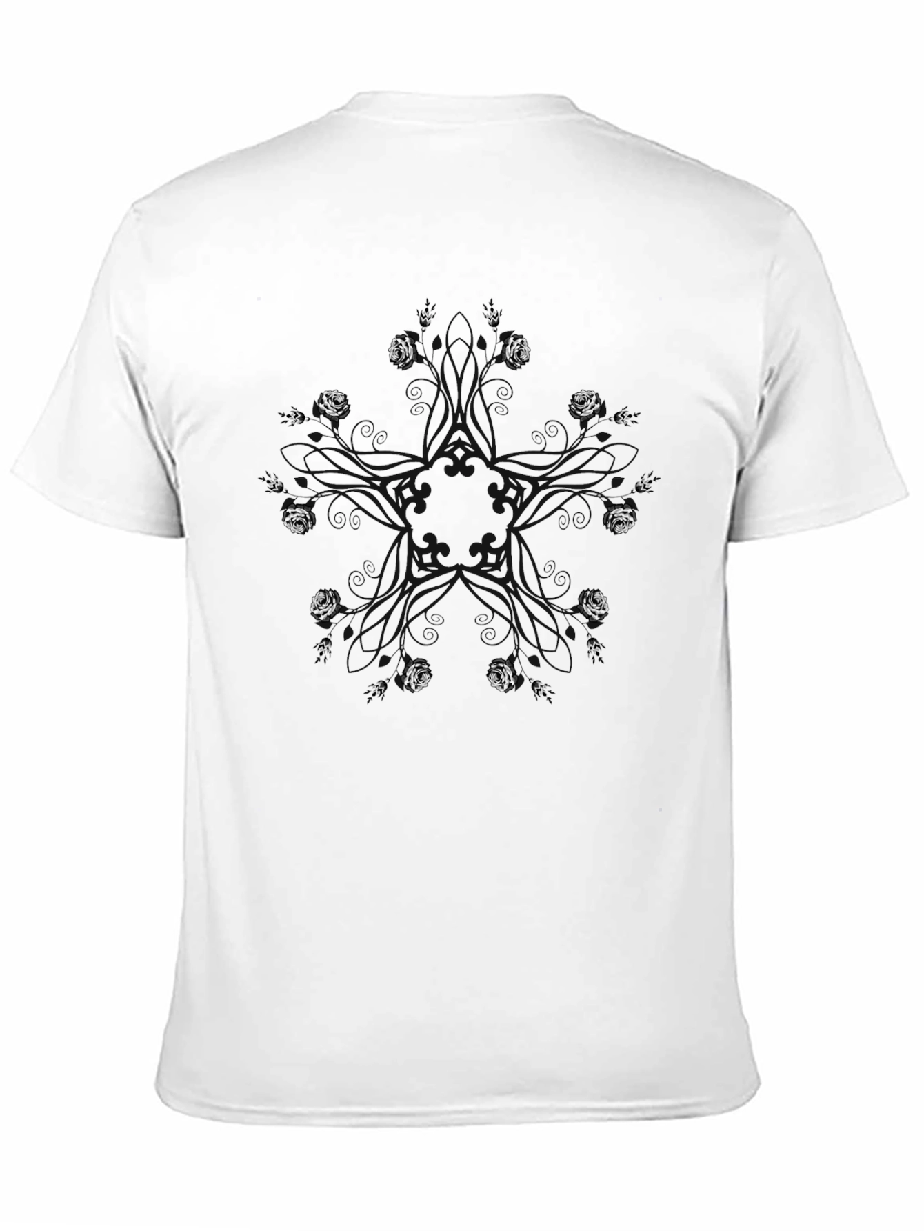 Mystic Rose Circle Black T-Shirt