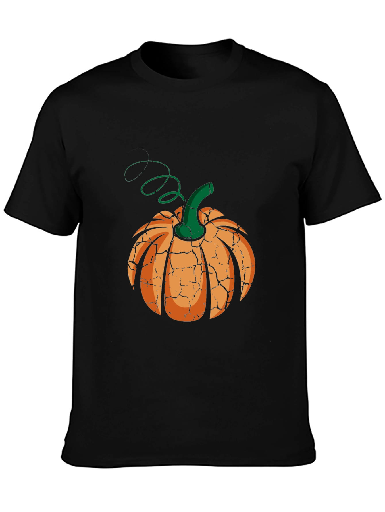 Cracked Pumpkin Graphic Tee - Halloween Style