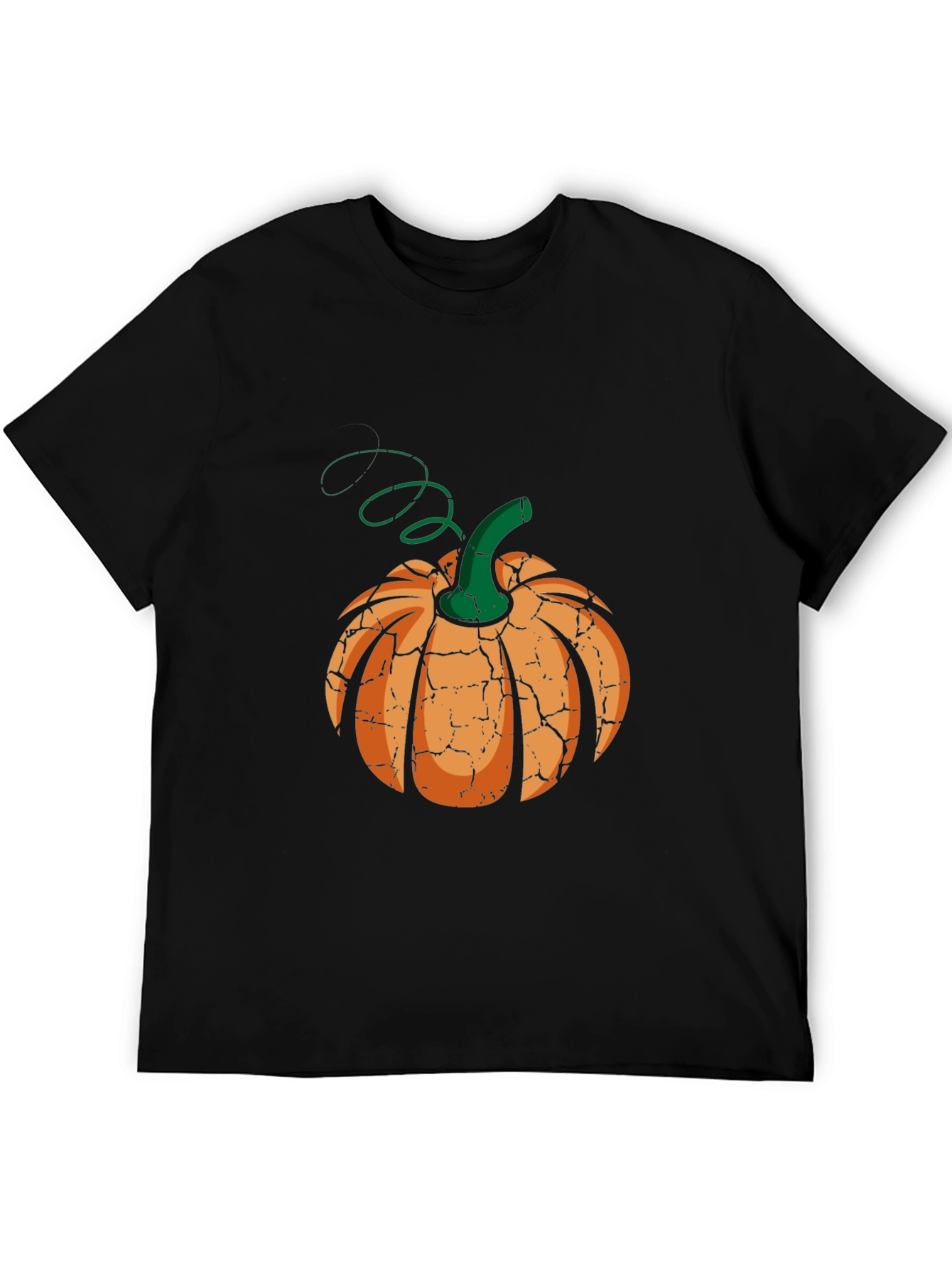 Cracked Pumpkin Graphic Tee - Halloween Style