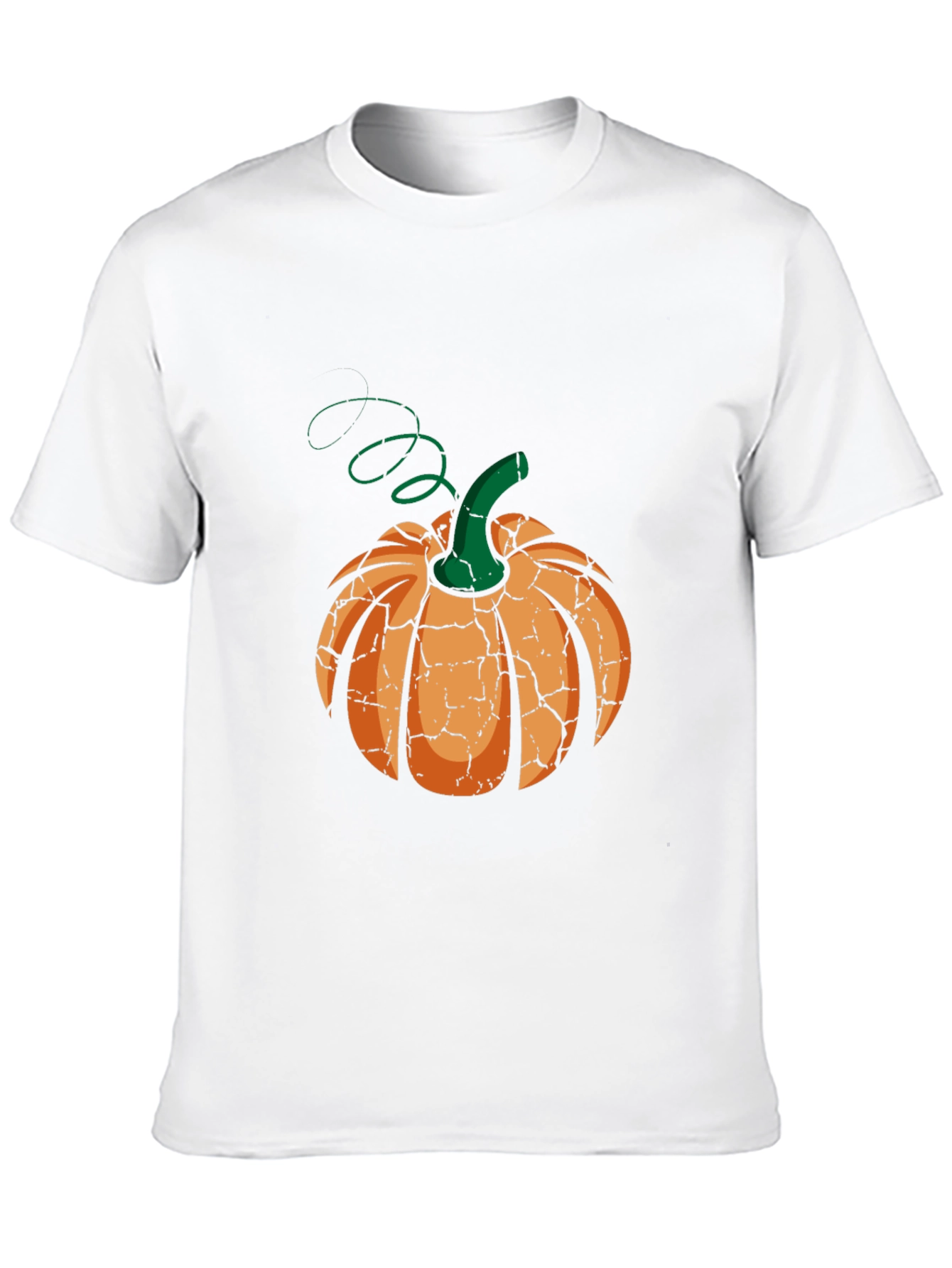 Cracked Pumpkin Graphic Tee - Halloween Style
