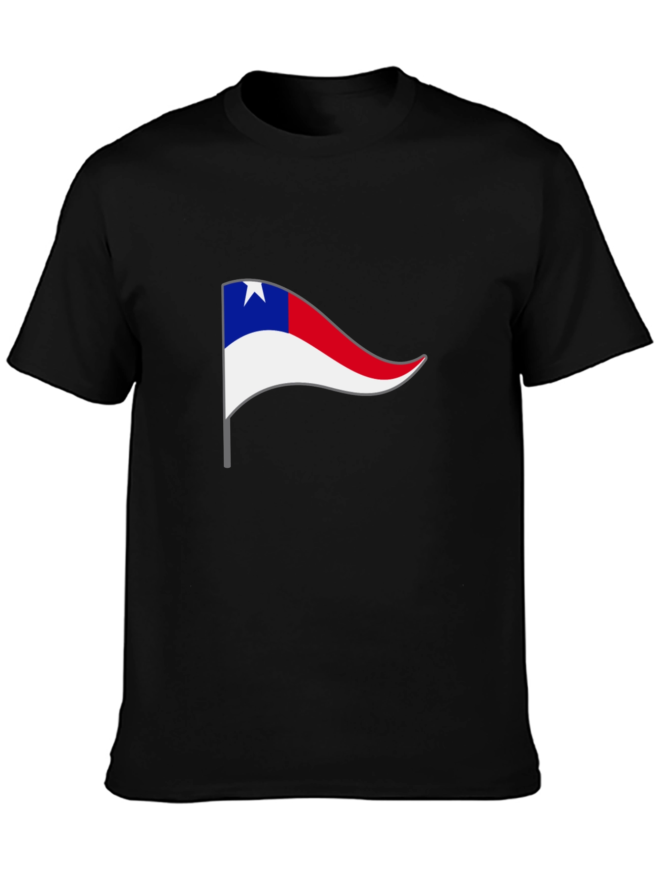 Chilean Pennant Flag T-Shirt - Black Cotton Tee