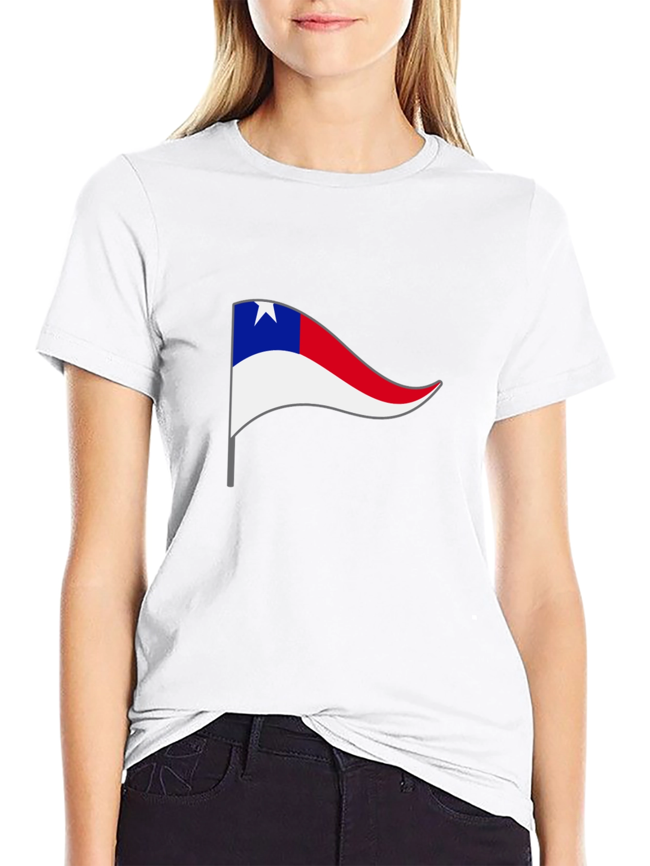 Chilean Pennant Flag T-Shirt - Black Cotton Tee