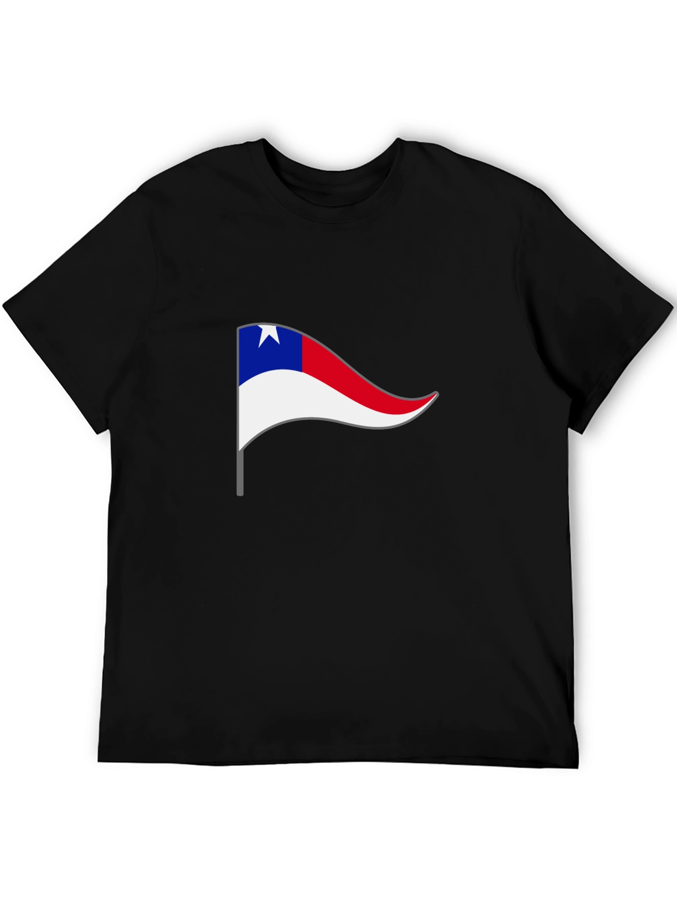 Chilean Pennant Flag T-Shirt - Black Cotton Tee