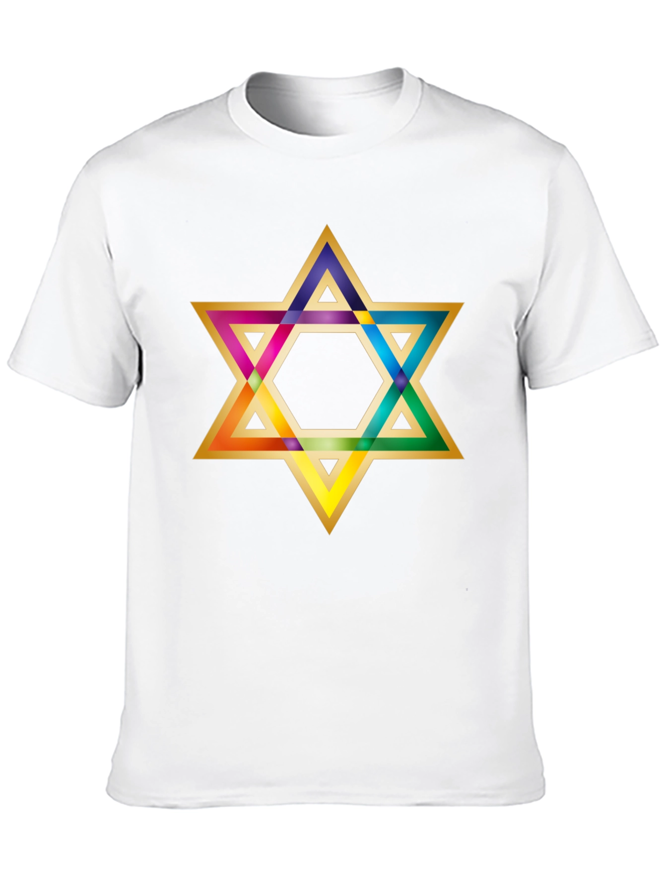 Rainbow Star of David Black T-Shirt