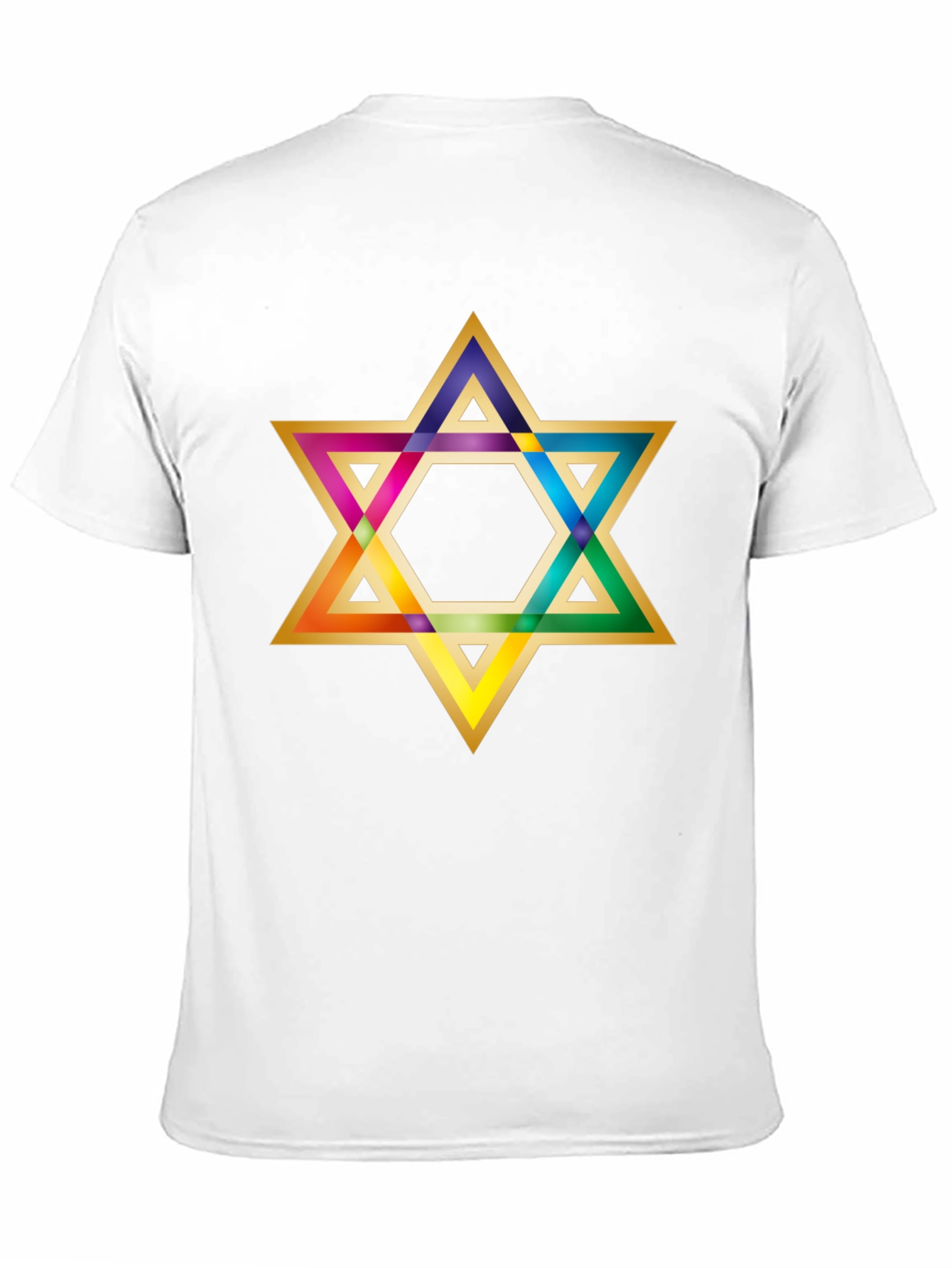 Rainbow Star of David Black T-Shirt