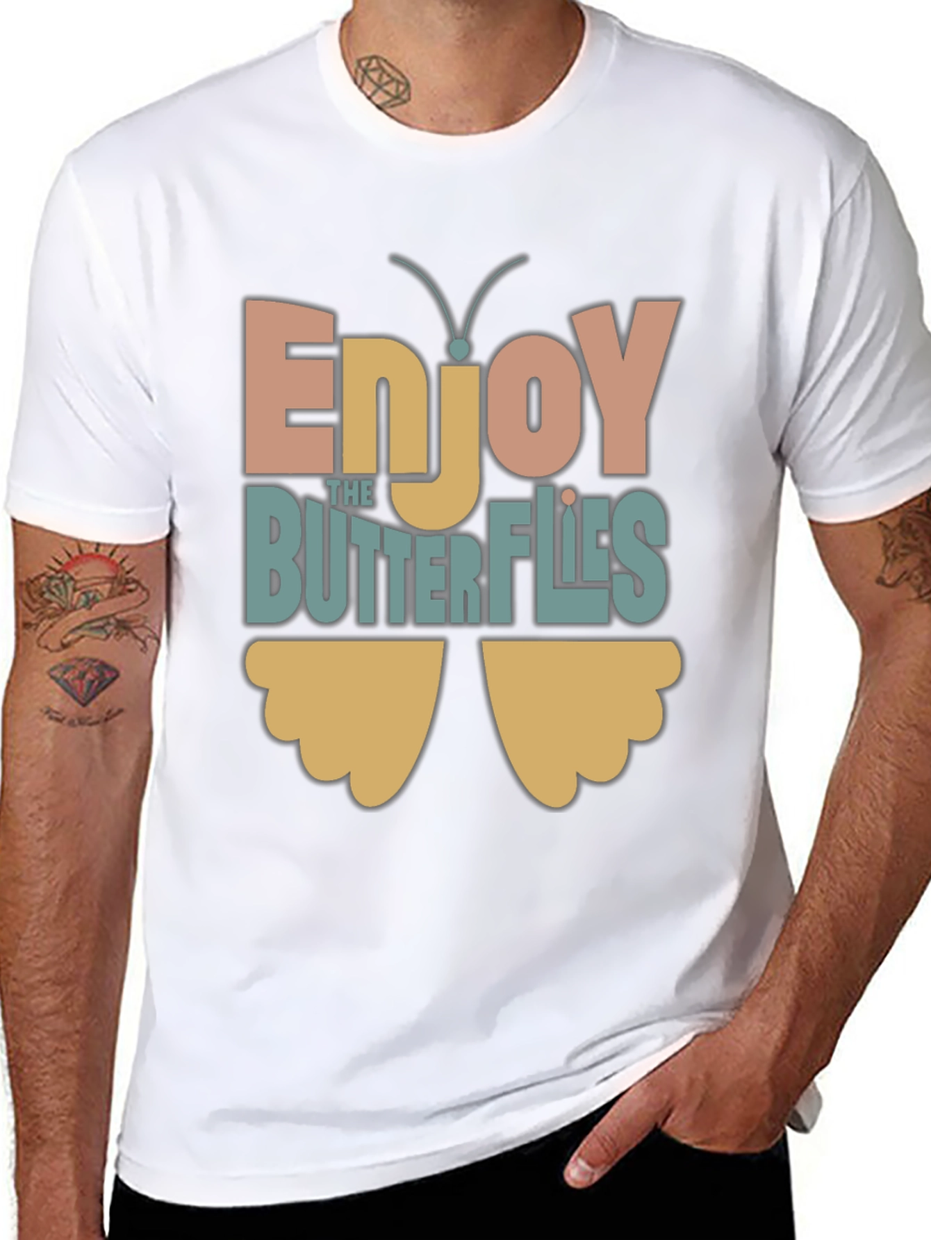 Enjoy The Butterflies Graphic T-Shirt - Relaxed Fit