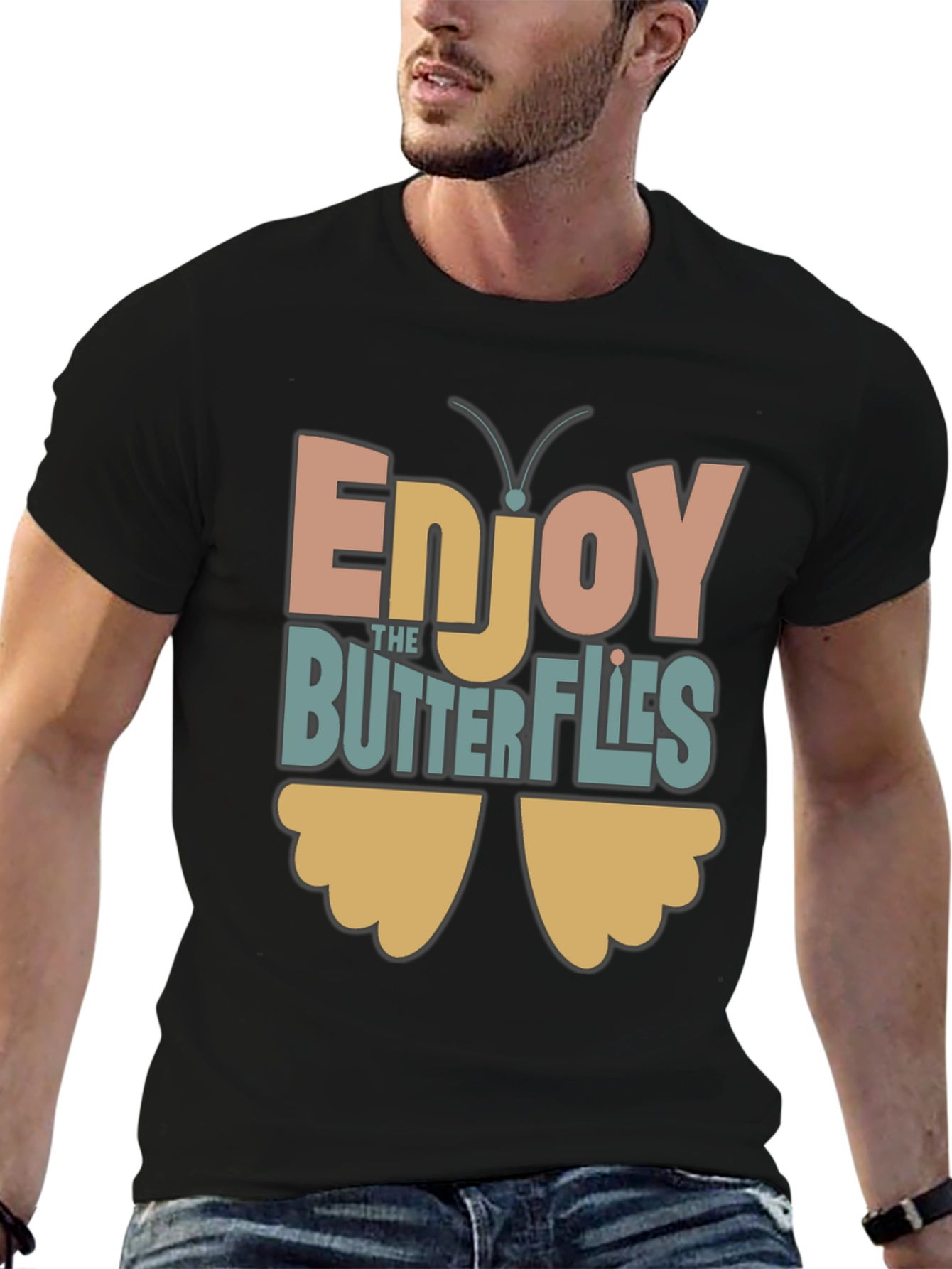 Enjoy The Butterflies Graphic T-Shirt - Relaxed Fit