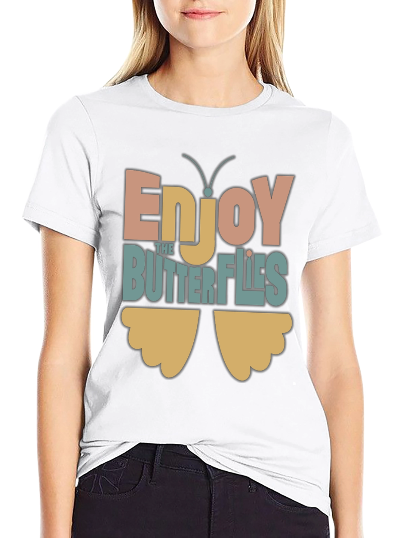 Enjoy The Butterflies Graphic T-Shirt - Relaxed Fit