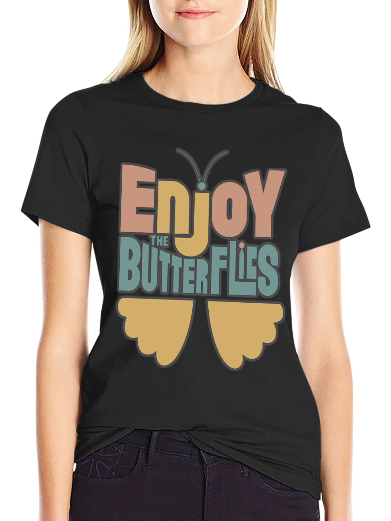 Enjoy The Butterflies Graphic T-Shirt - Relaxed Fit