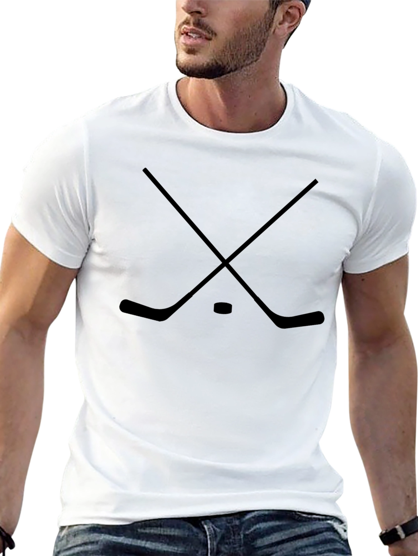 Hockey Sticks Graphic T-Shirt - Black