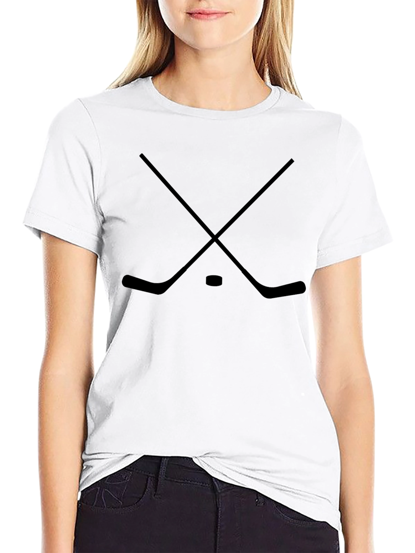 Hockey Sticks Graphic T-Shirt - Black