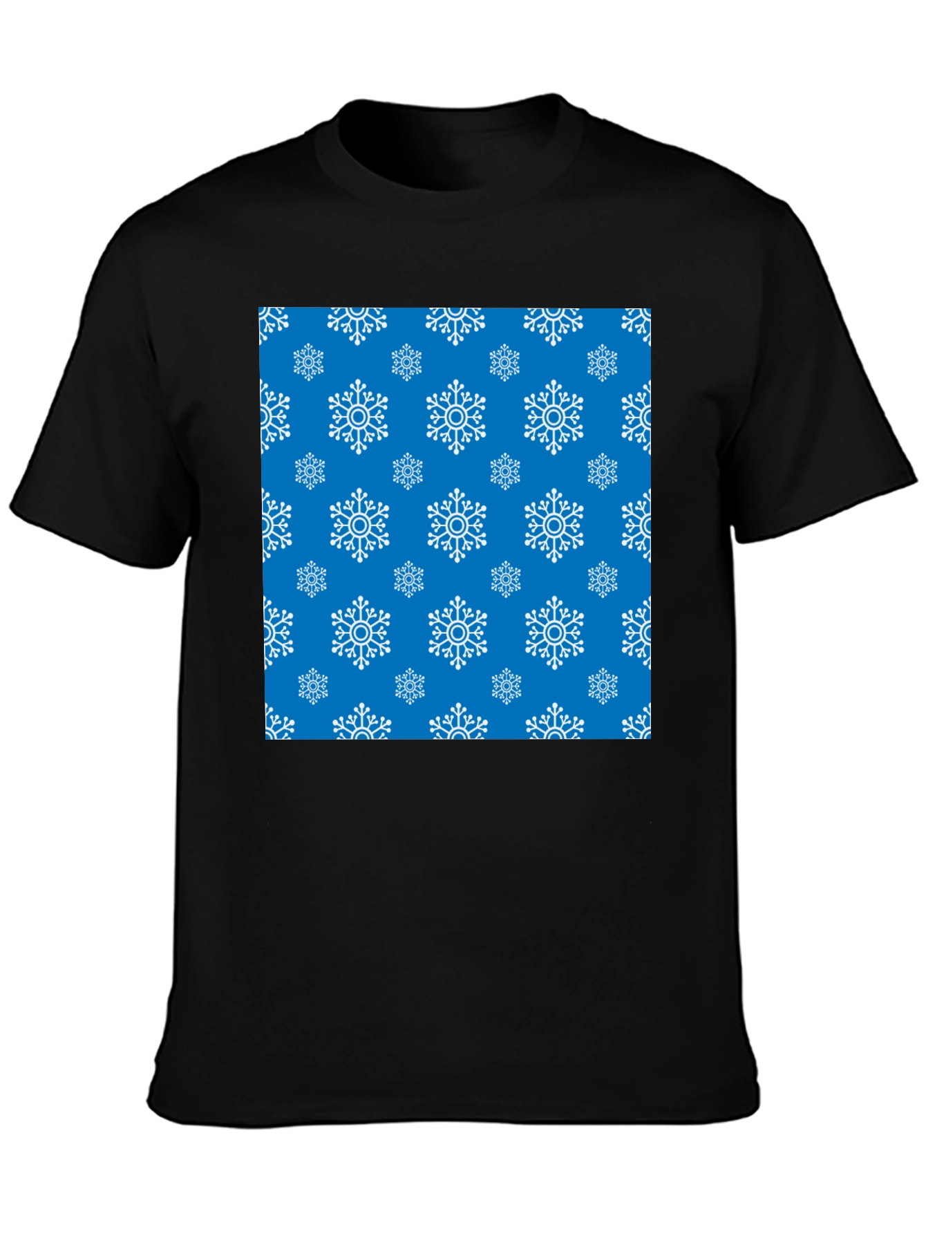 Snowflake Pattern Crew Neck T-Shirt