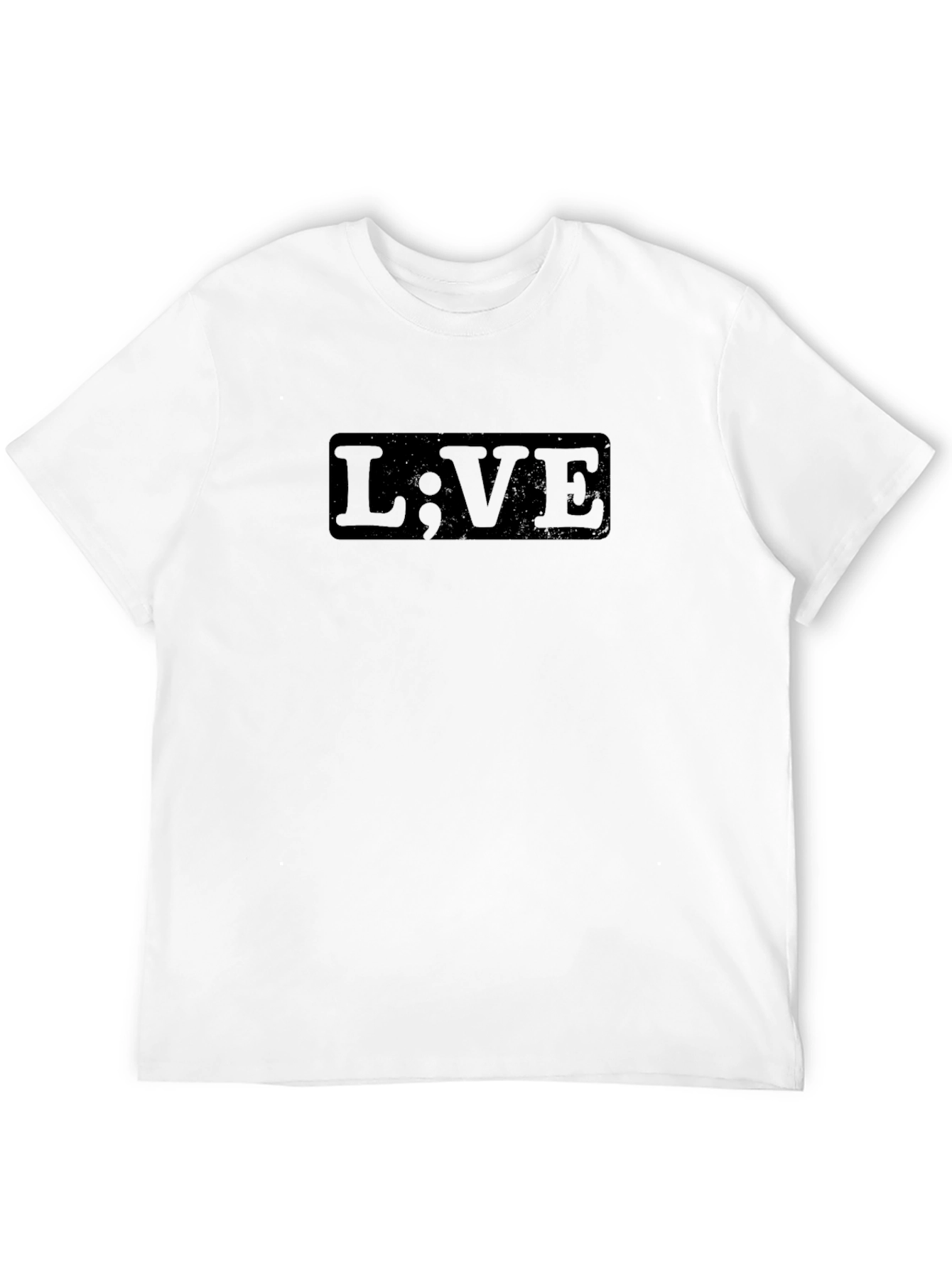 L;VE Graphic Print Black Crew Neck Tee