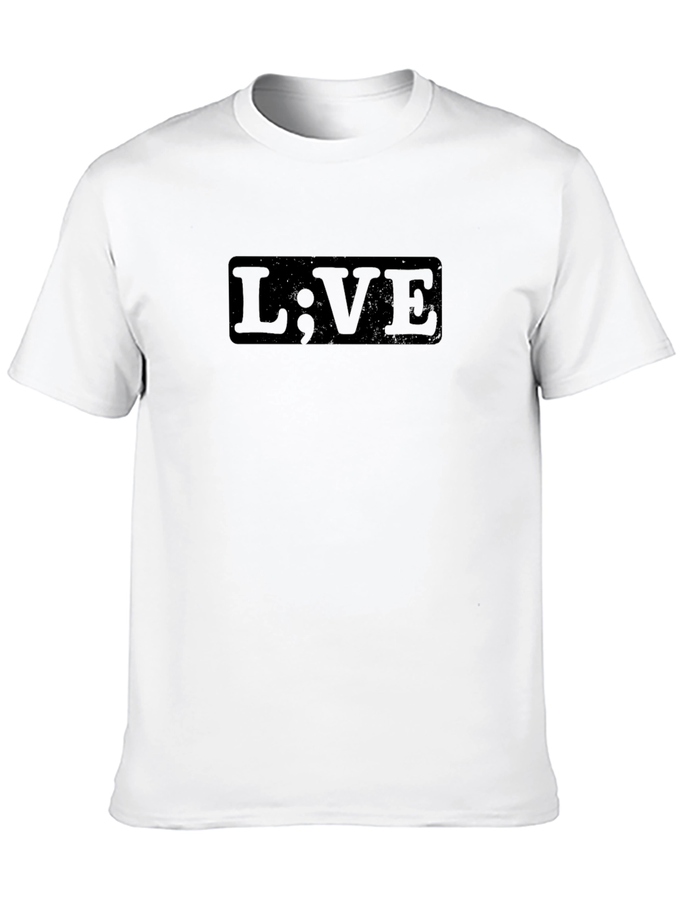 L;VE Graphic Print Black Crew Neck Tee