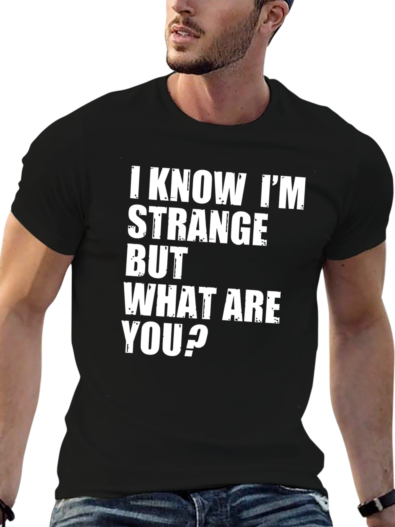 I KNOW IM STRANGE Mens Graphic T-Shirt