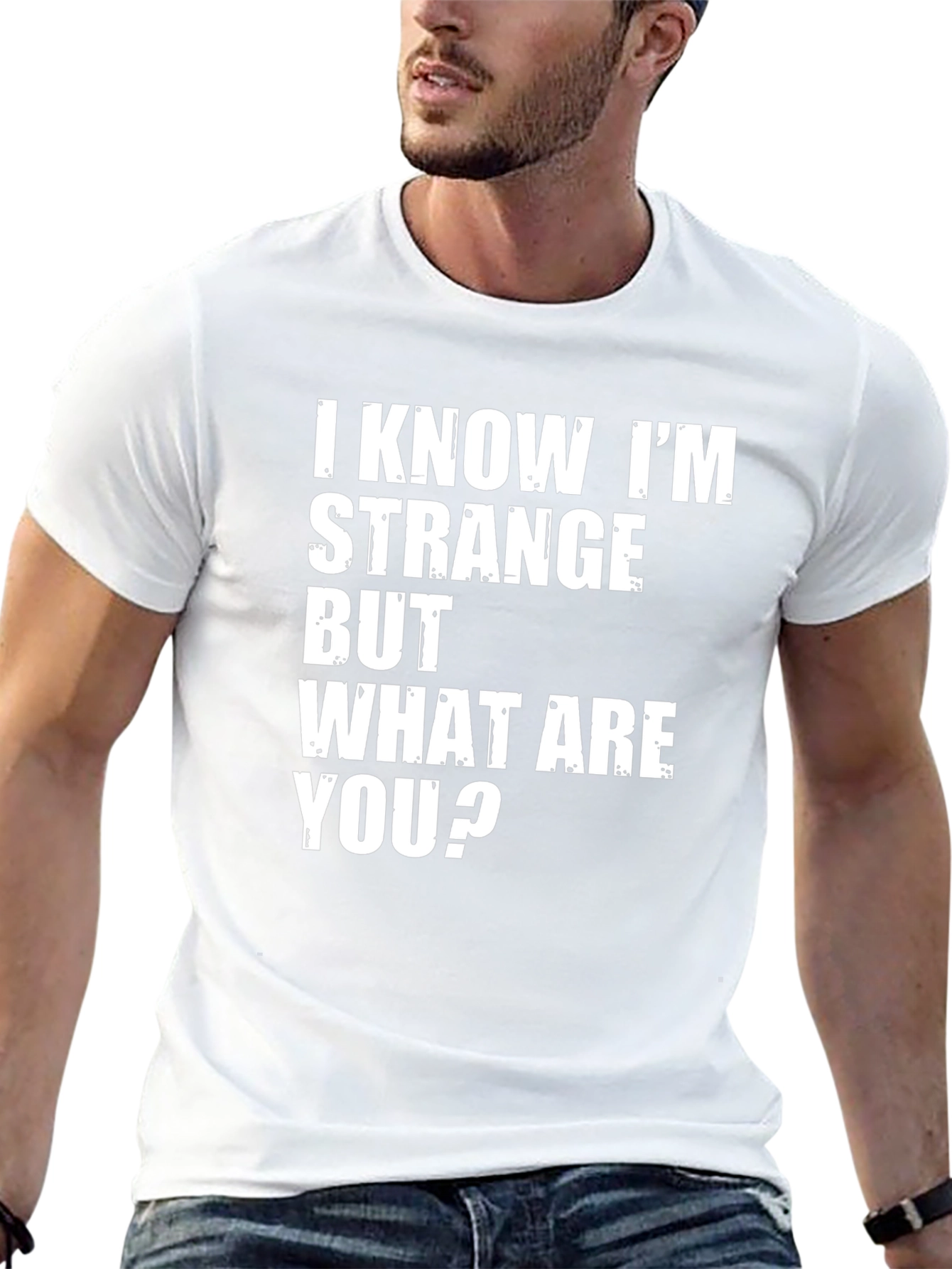 I KNOW IM STRANGE Mens Graphic T-Shirt