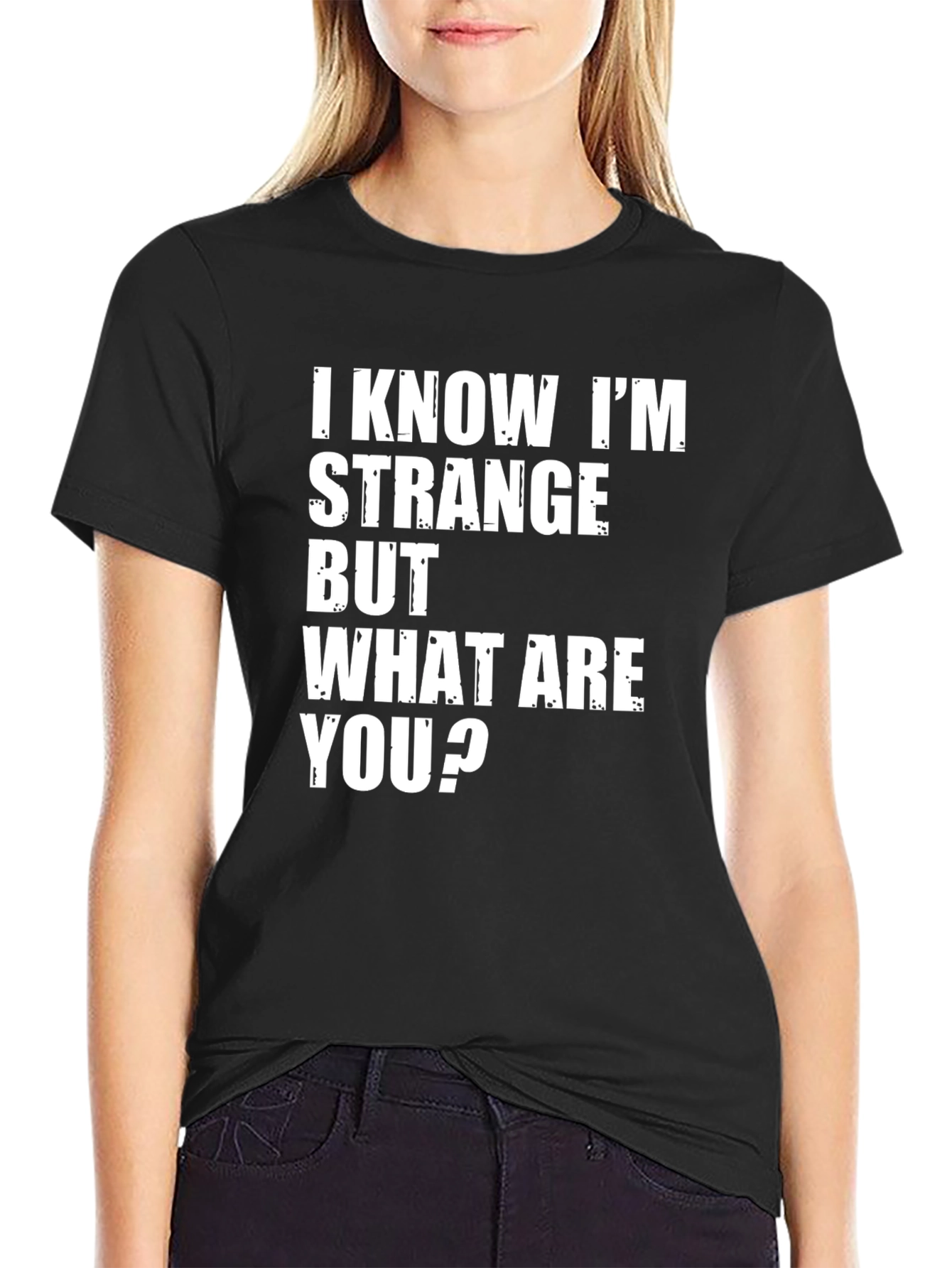 I KNOW IM STRANGE Mens Graphic T-Shirt