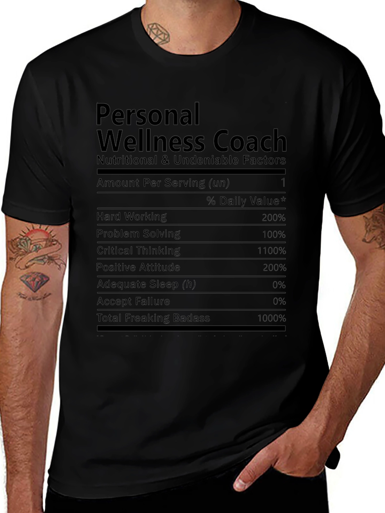 Personal Wellness Coach Nutrition Facts T-Shirt