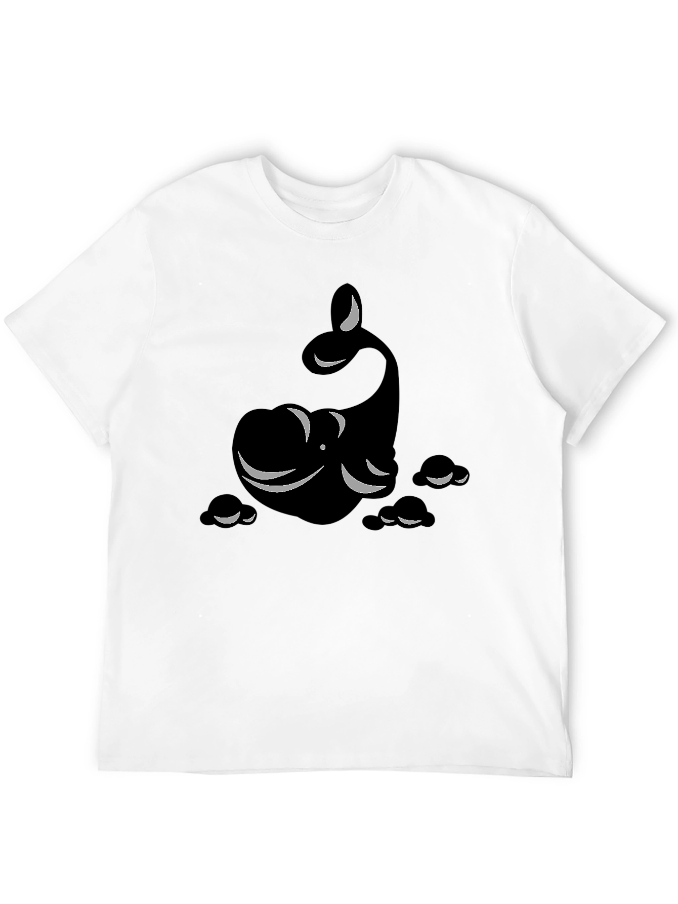 Whimsical Whale Graphic Tee - Black Cotton Comfort