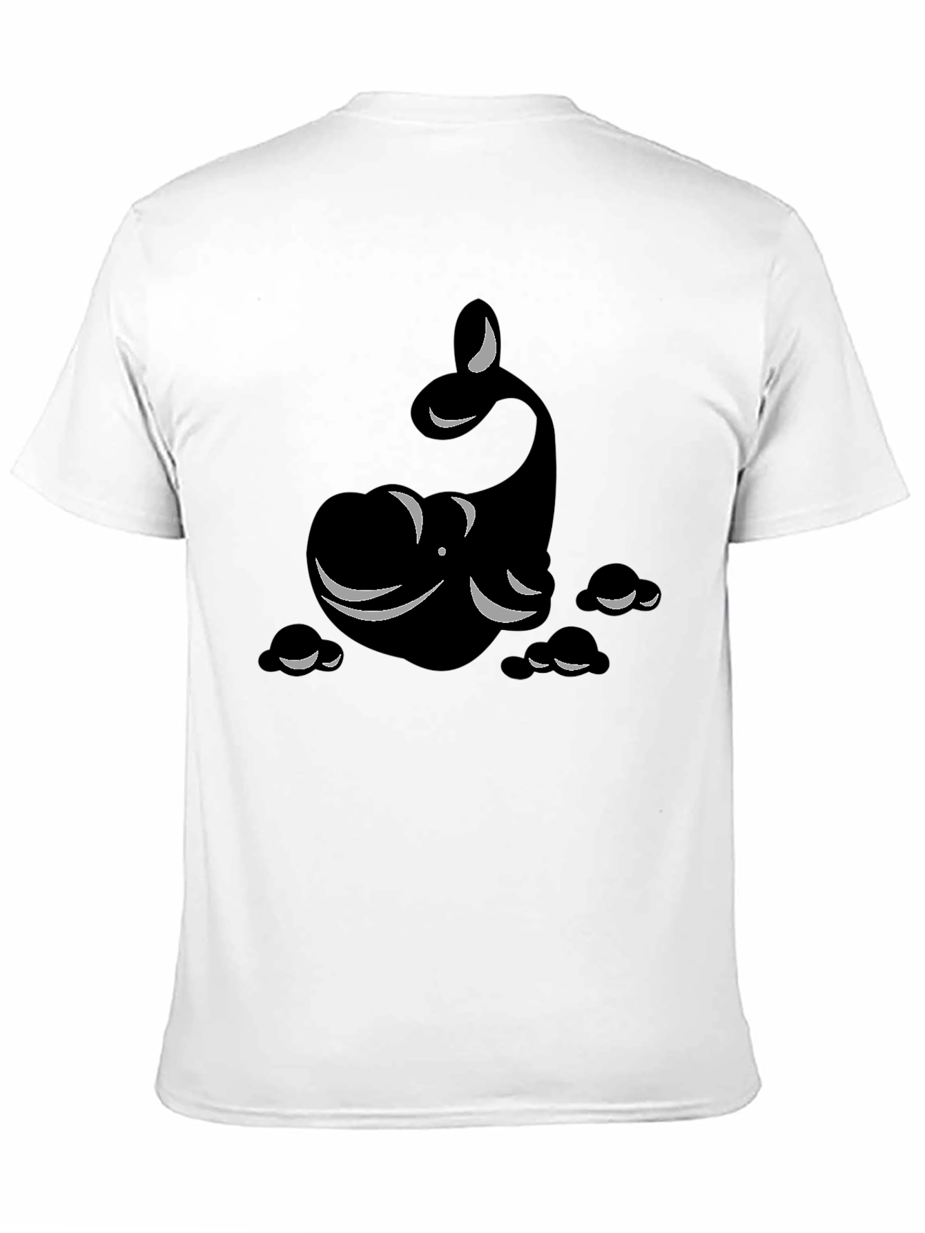 Whimsical Whale Graphic Tee - Black Cotton Comfort