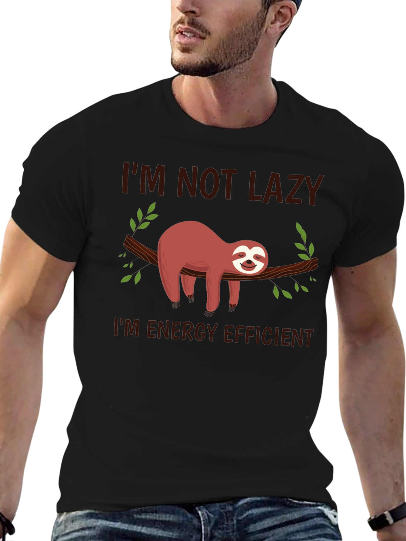 Funny Sloth T-Shirt - Im Not Lazy Energy Efficient